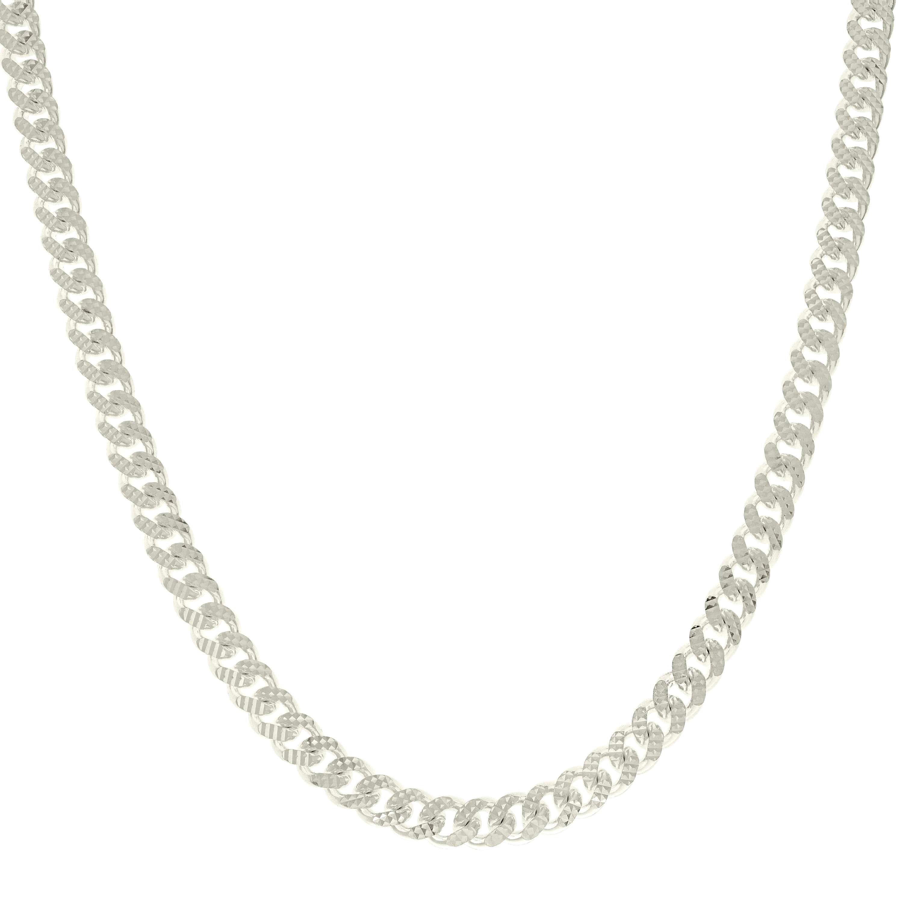 925 Sterling Silver Solid Miami Cuban Pyramid Chain Silver 150 4.9mm