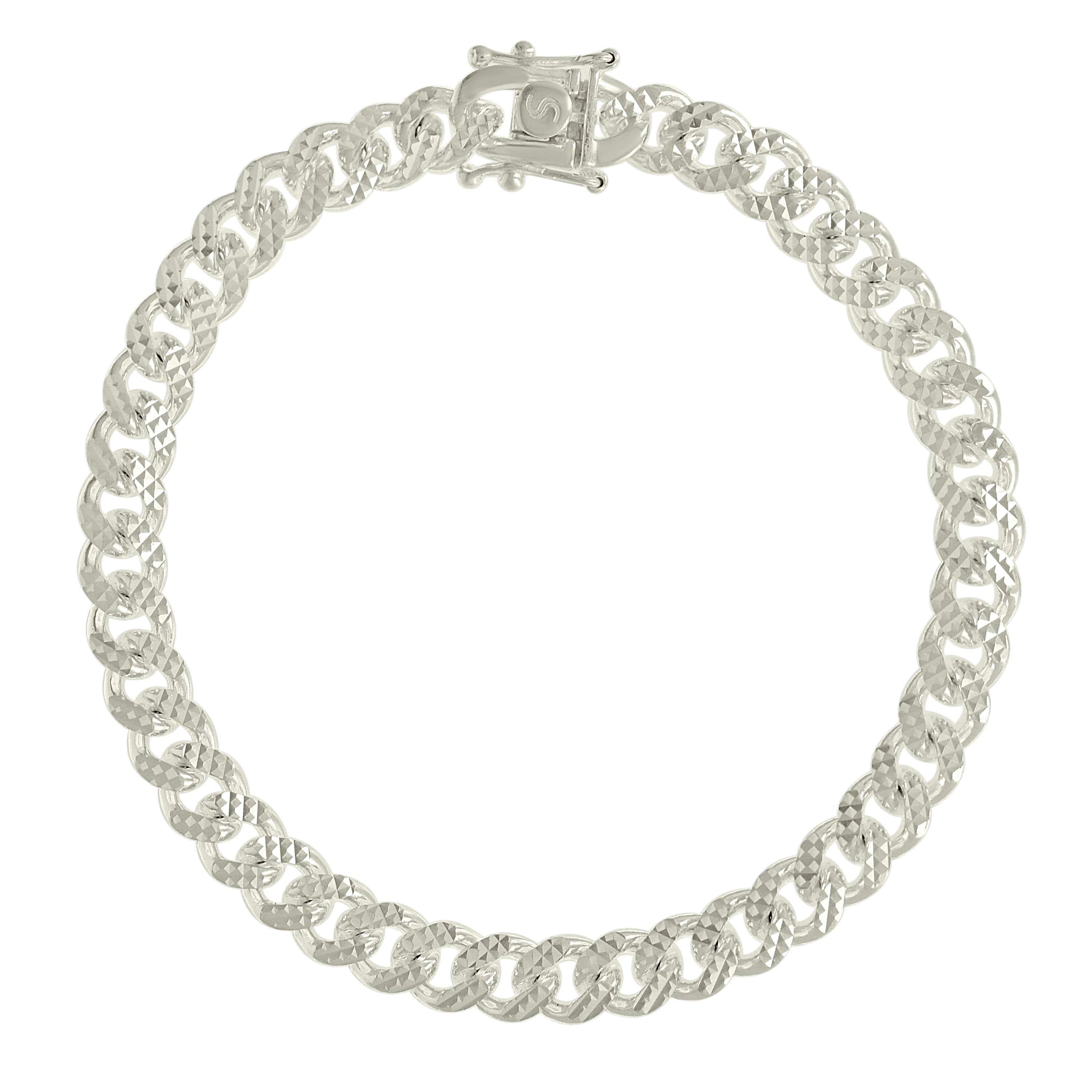 925 Sterling Silver Solid Miami Cuban Pyramid Chain Silver 150 4.9mm