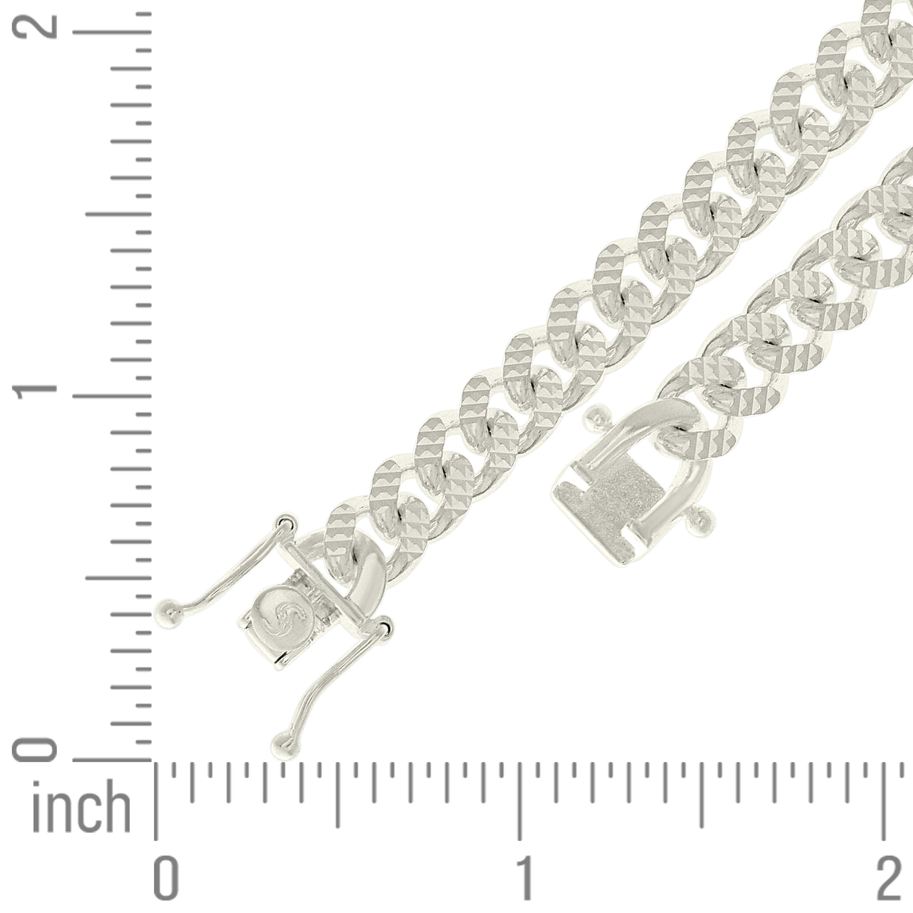 925 Sterling Silver Solid Miami Cuban Pyramid Chain Silver 150 4.9mm