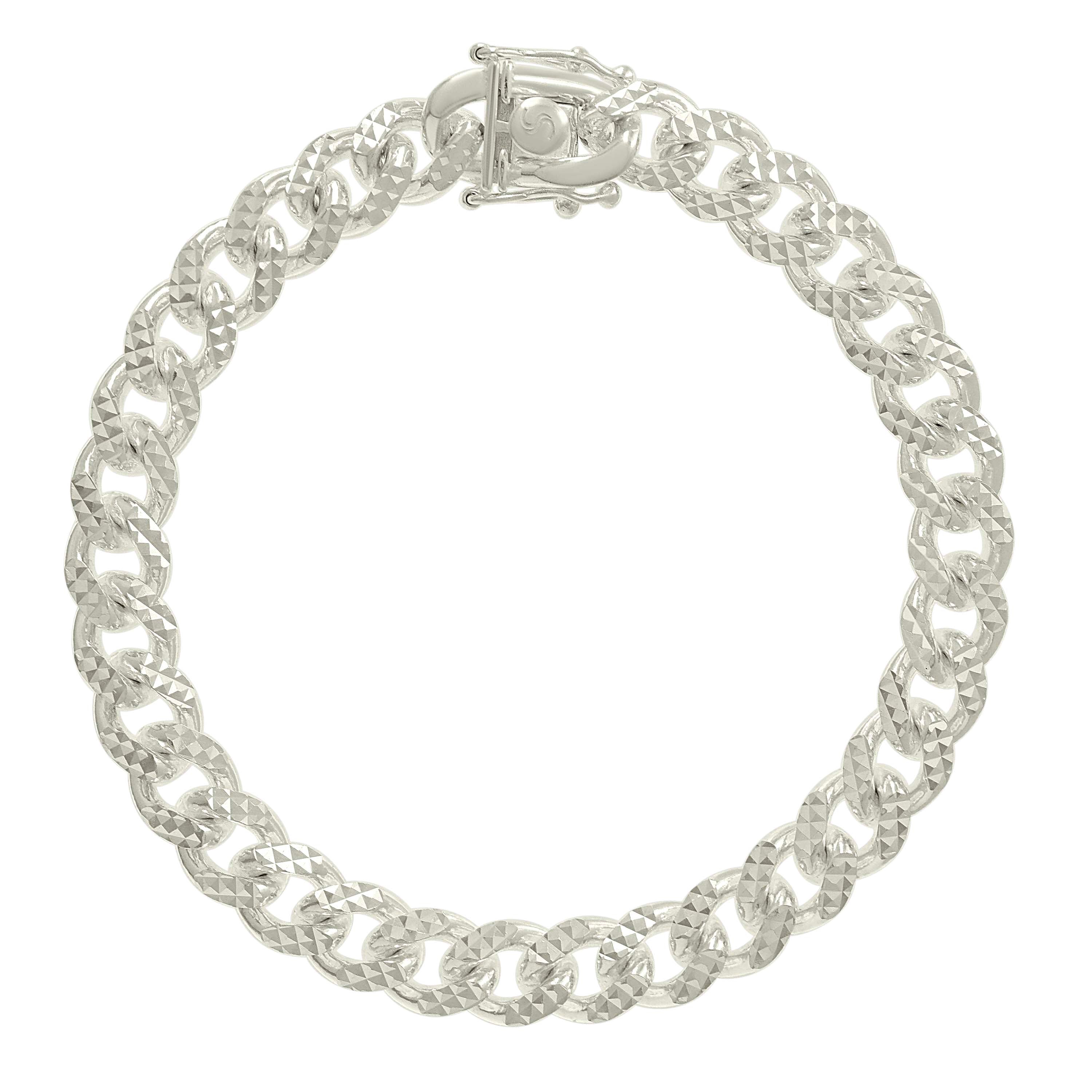 925 Sterling Silver Solid Miami Cuban Pyramid Chain Silver 250 8.4-20"