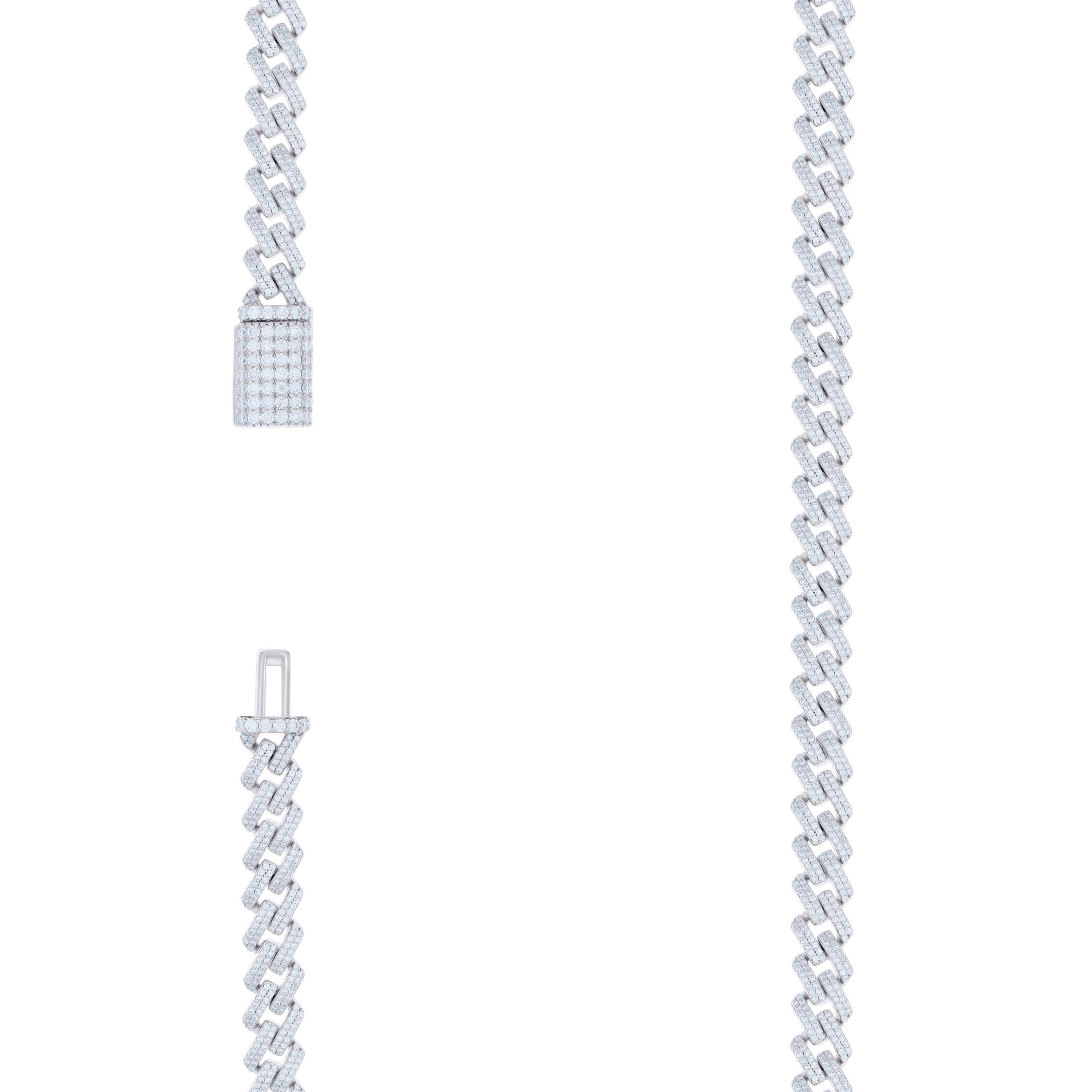 925 Sterling Silver Moissanite Chain 10mm