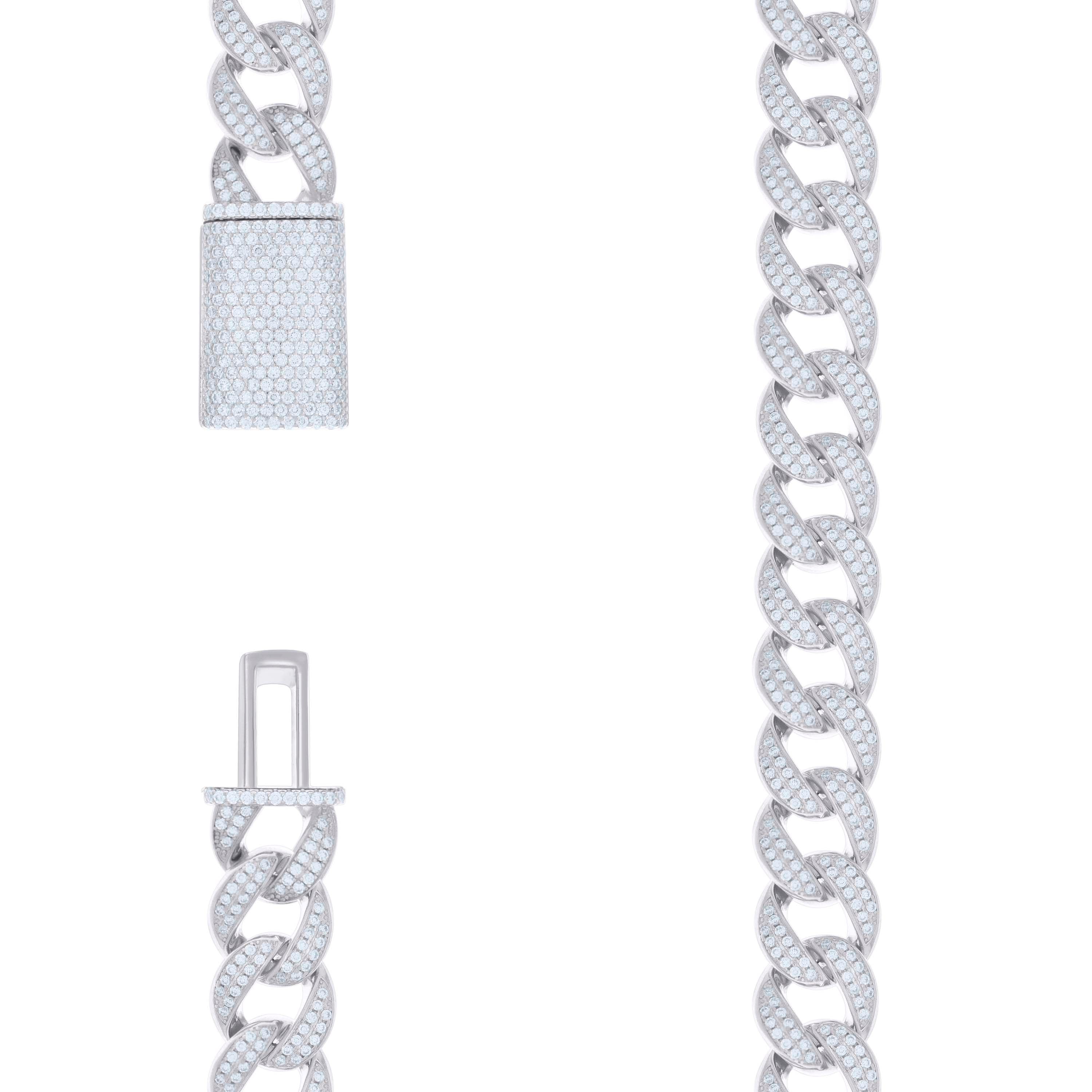 925 Sterling Silver Moissanite Chain 10mm