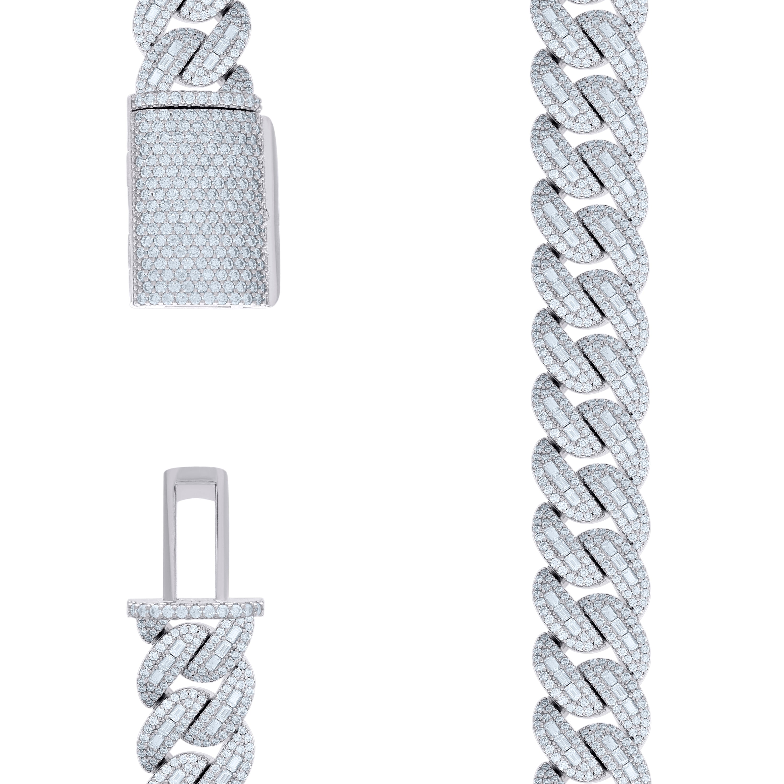 925 Sterling Silver Moissanite Chain 20mm