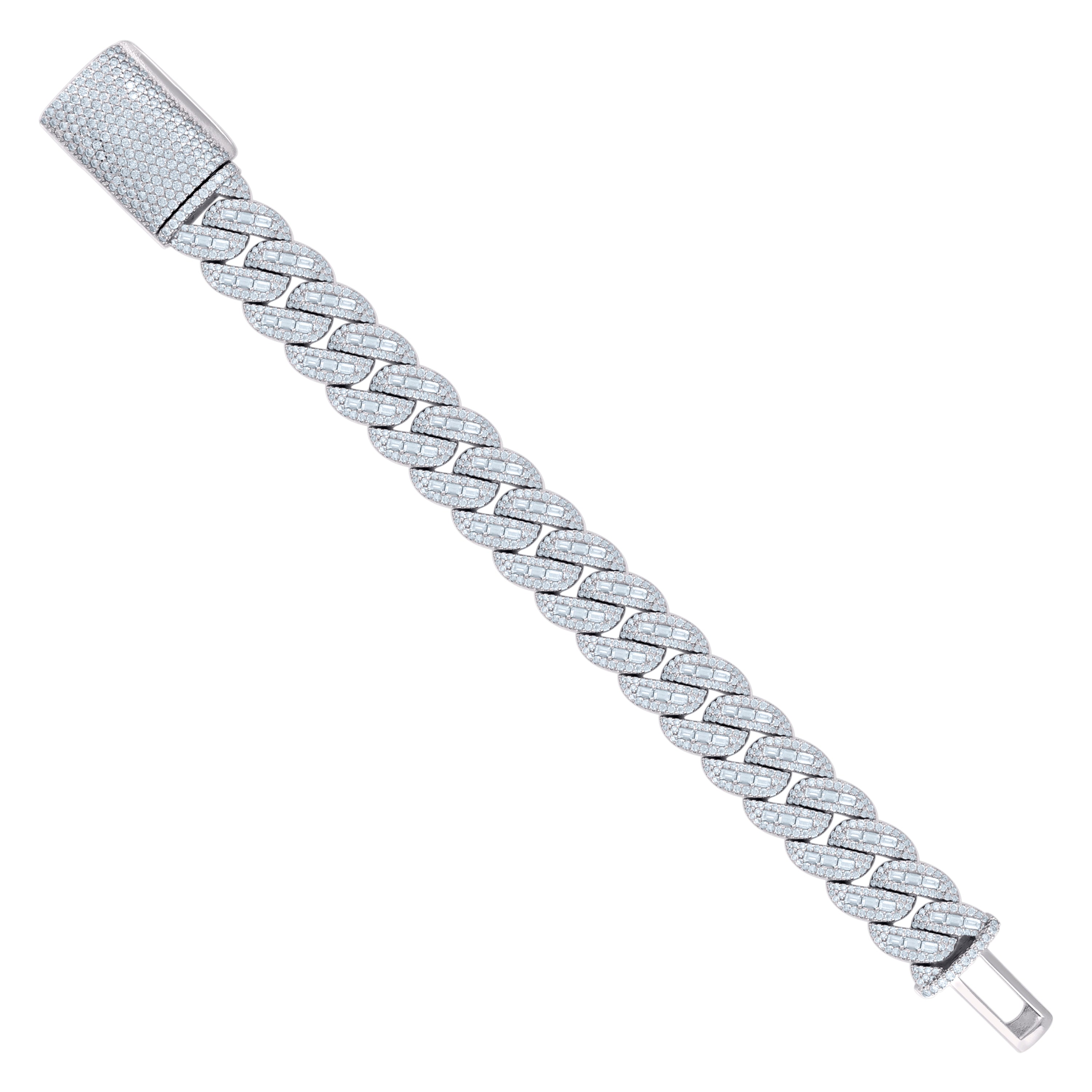 925 Sterling Silver 10.10Ctw Moissanite Chain 12mm
