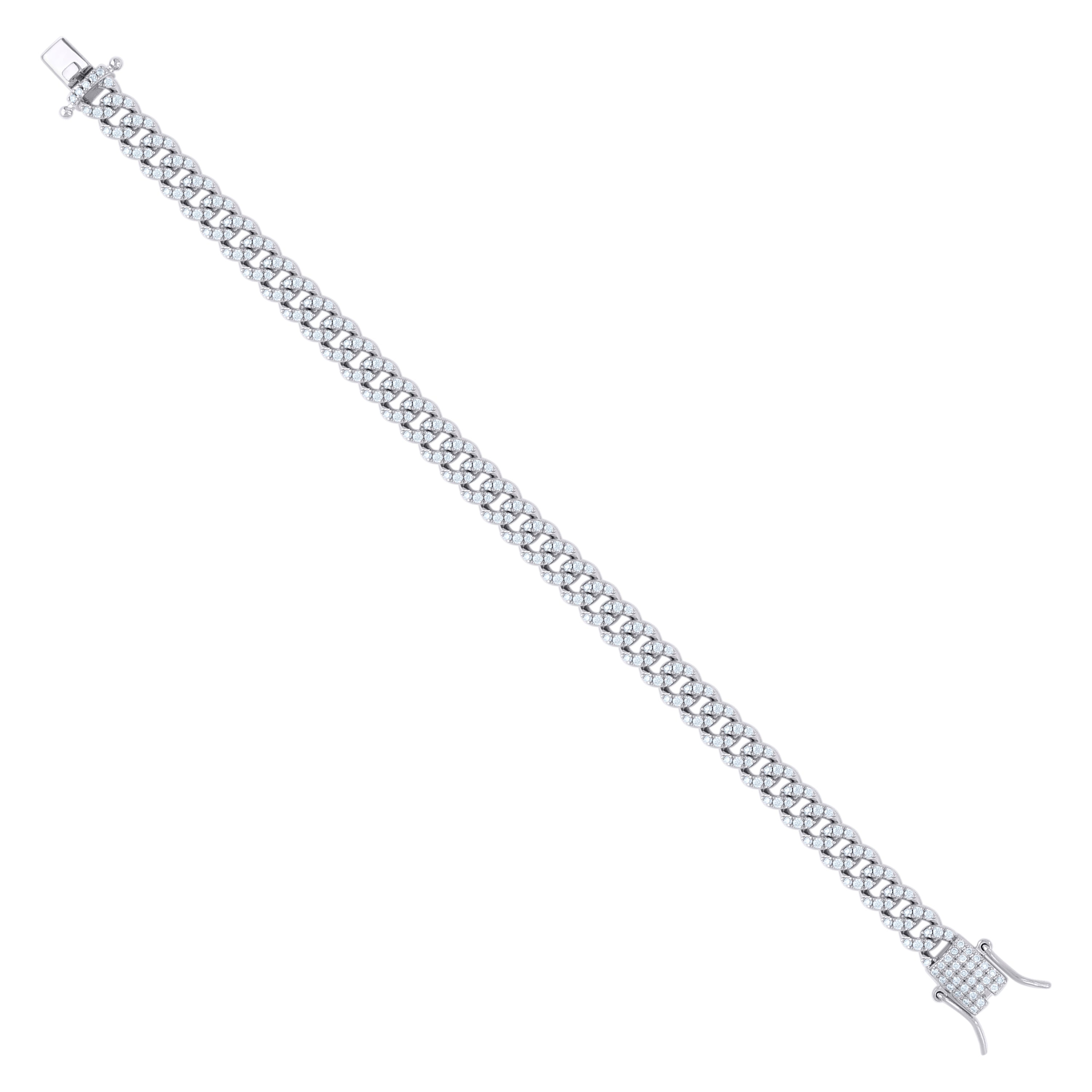 925 Sterling Silver 2.70Ctw Moissanite Chain 6mm-7