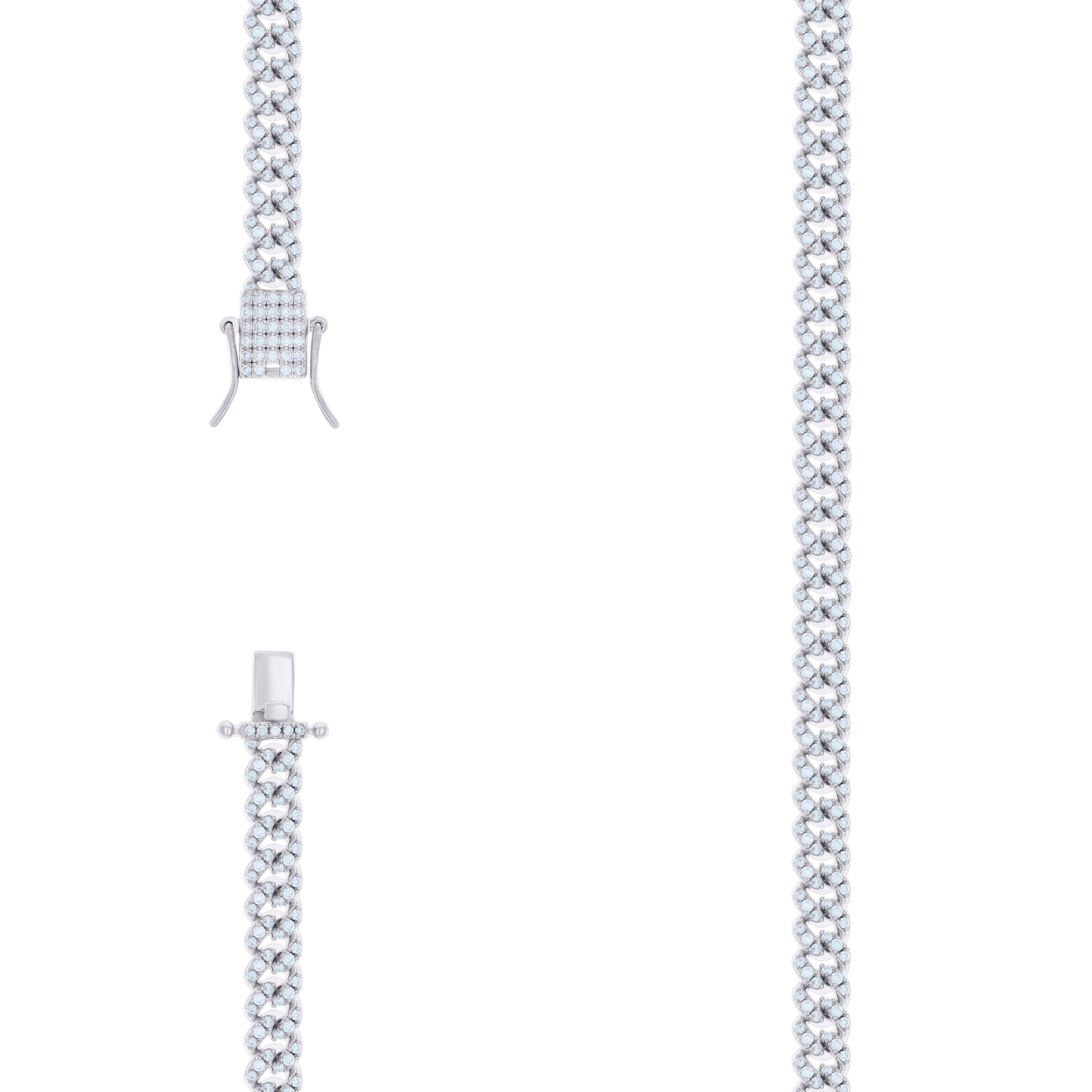 925 Sterling Silver Moissanite Chain 10mm