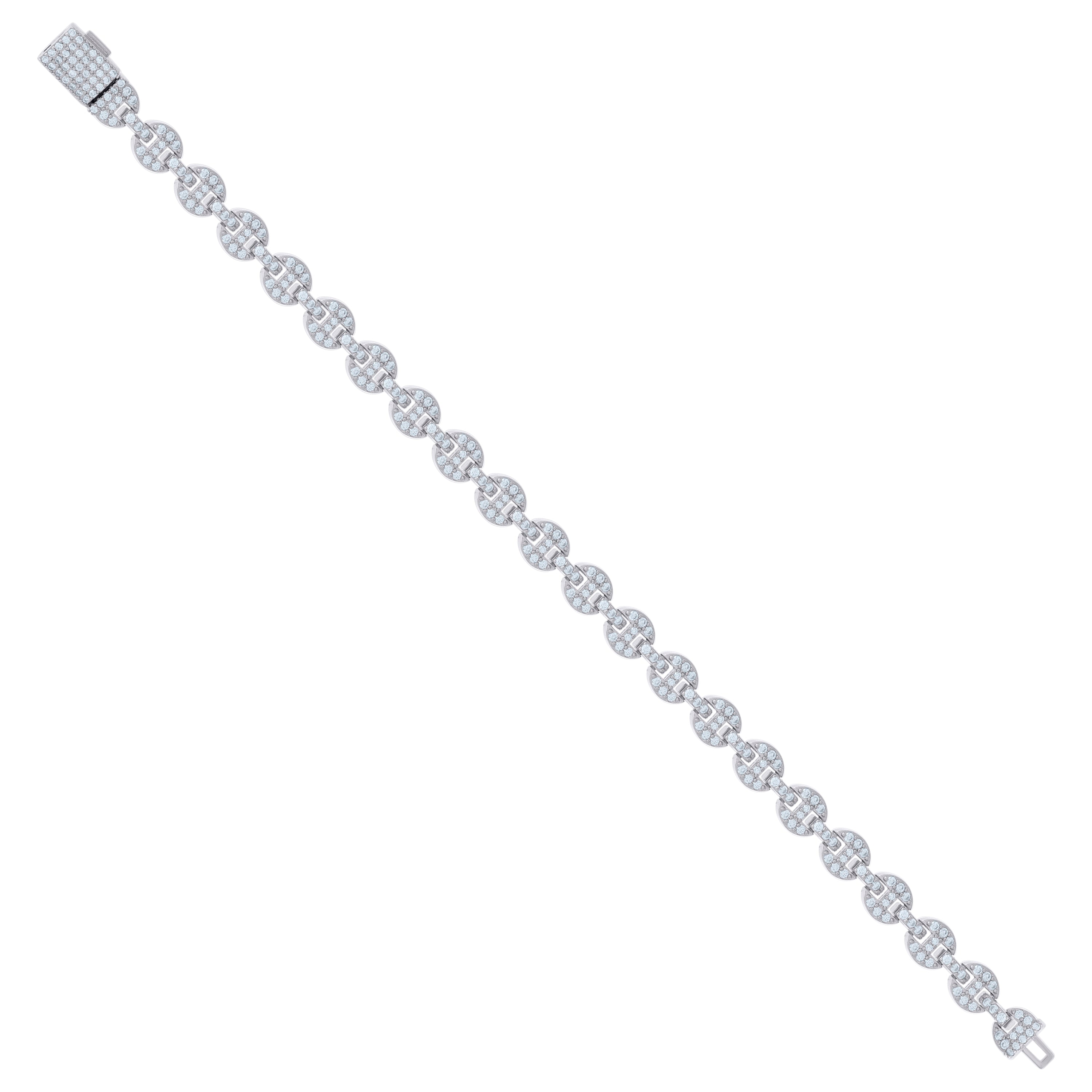 925 Sterling Silver 3.32Ctw Moissanite Bracelet 7M