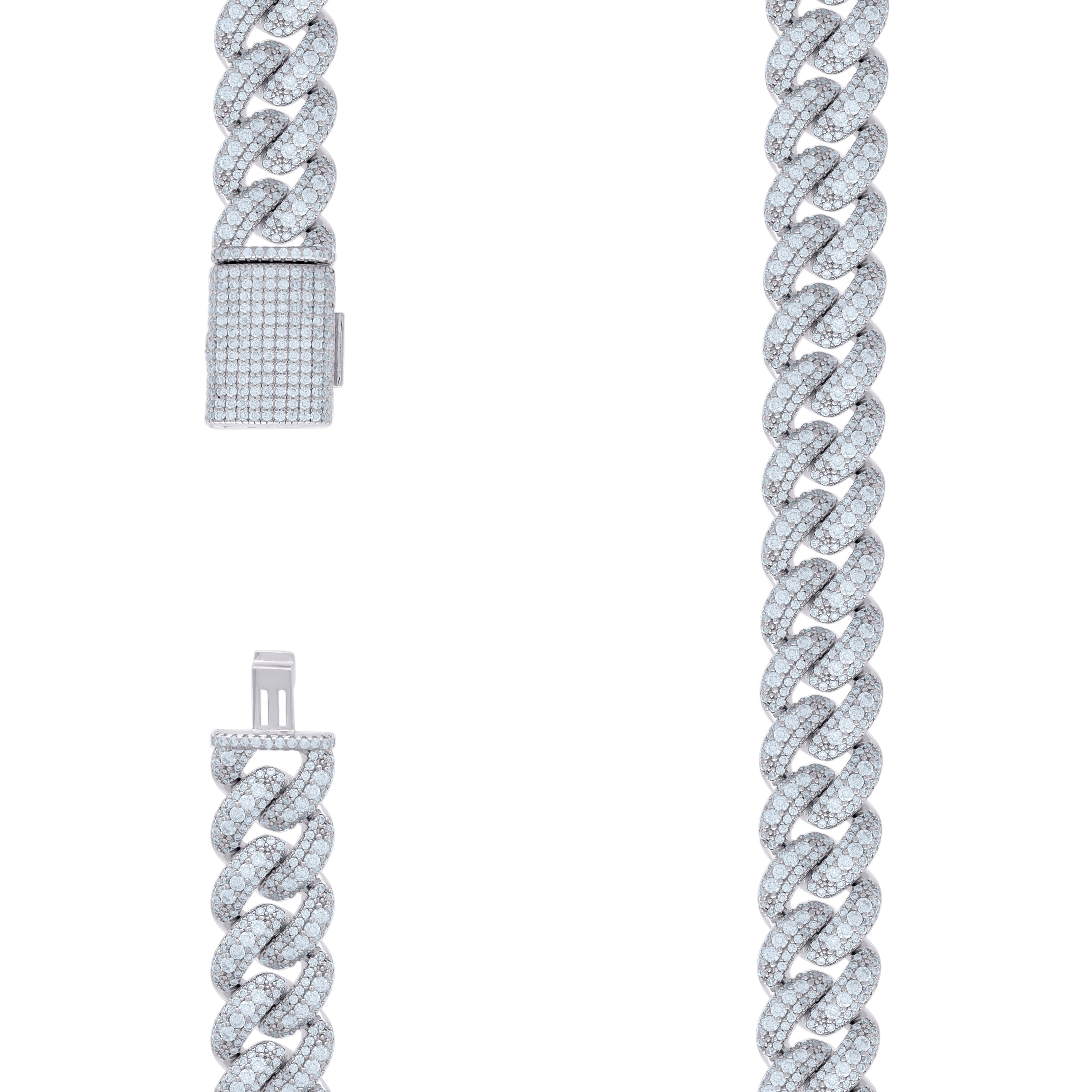 925 Sterling Silver Moissanite Chain 10mm