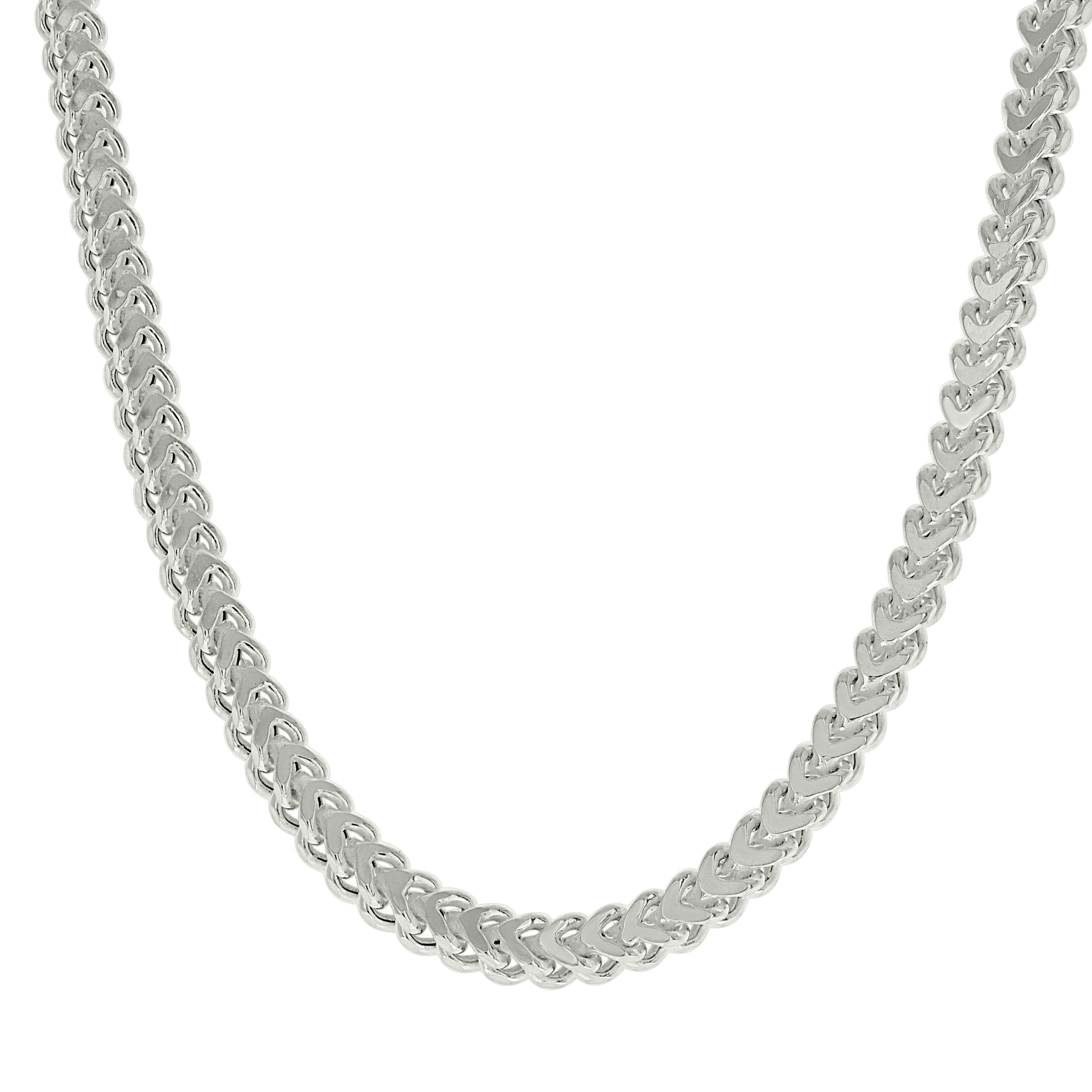 925 Sterling Silver Hollow Franco Chain Silver 070 2.5mm