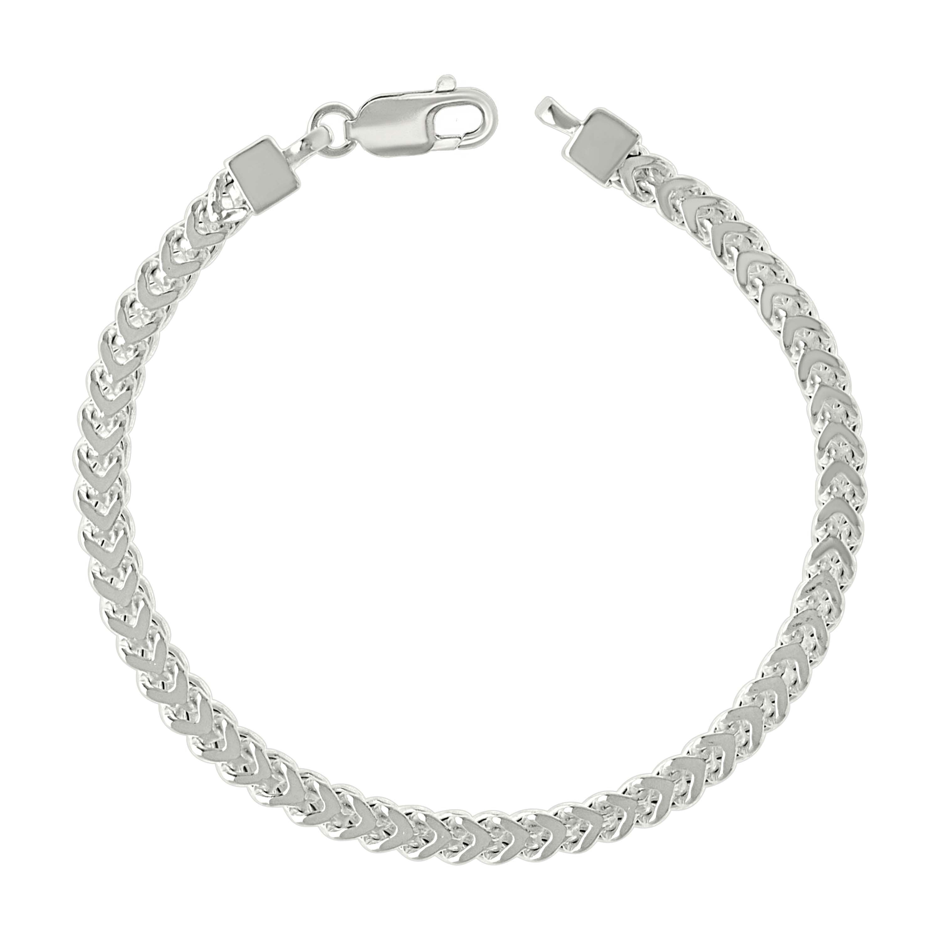 925 Sterling Silver Hollow Franco Chain Silver 070 2.5mm