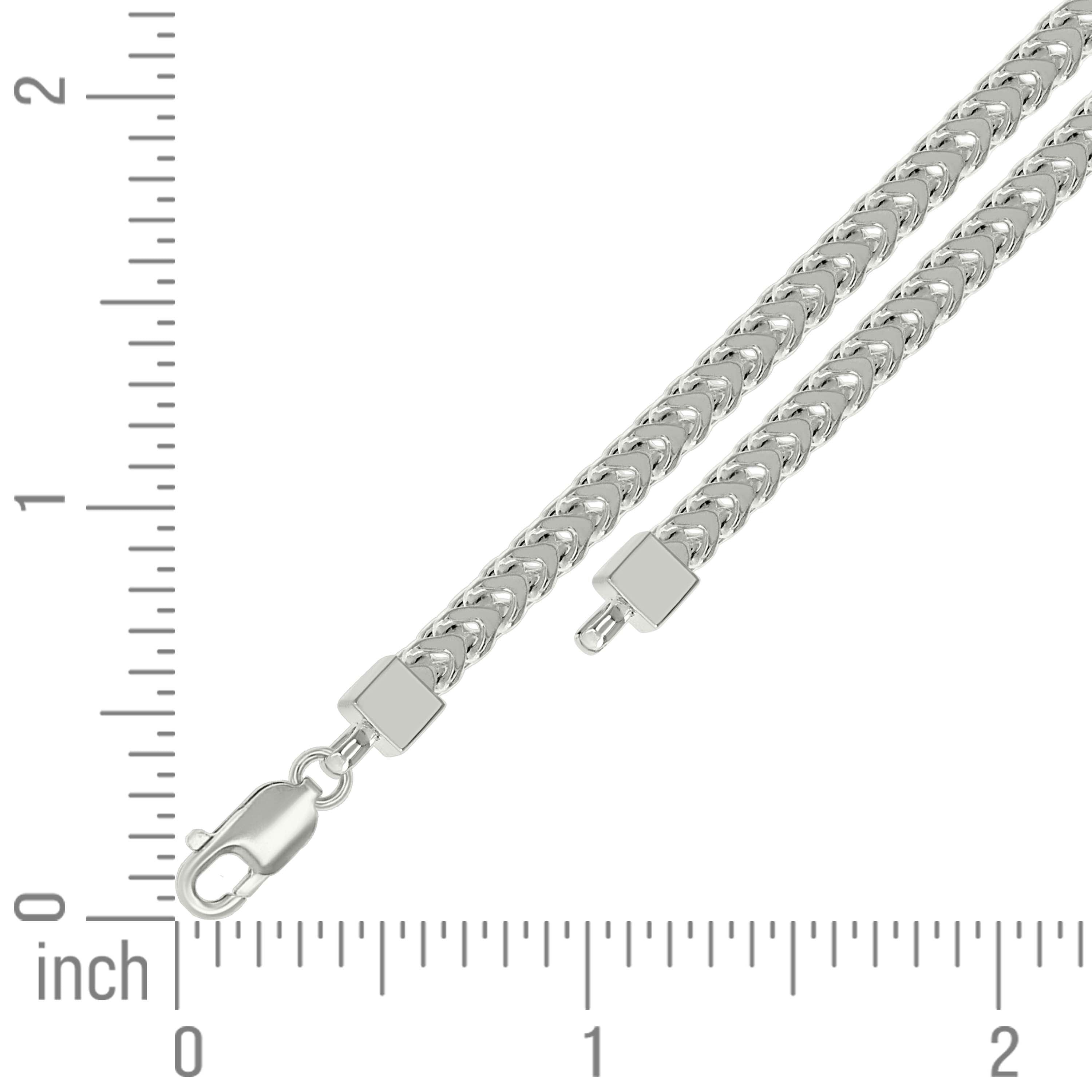 925 Sterling Silver Hollow Franco Chain Silver 070 2.5mm