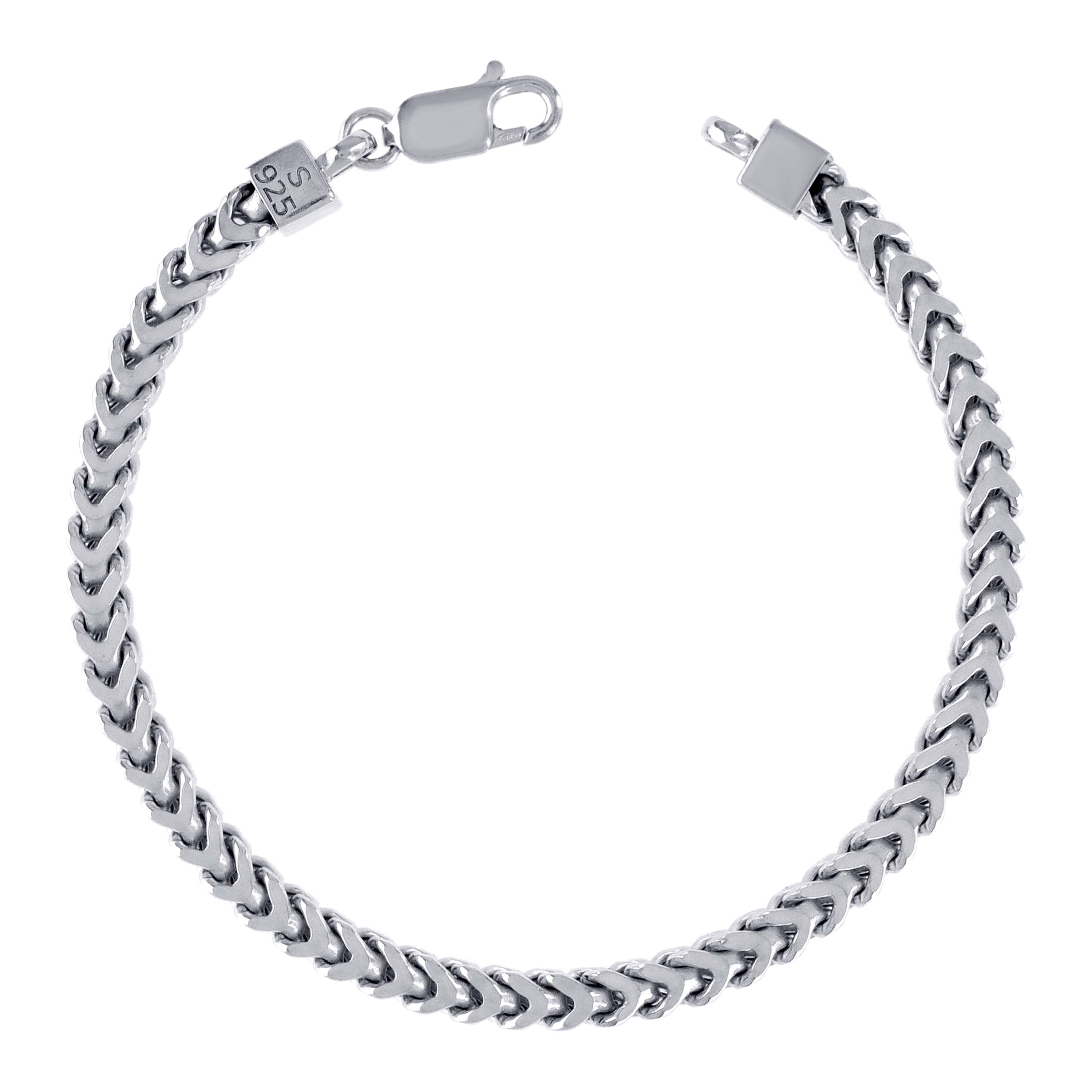 925 Sterling Silver Hollow Franco Chain Rhodium 070 2.5mm