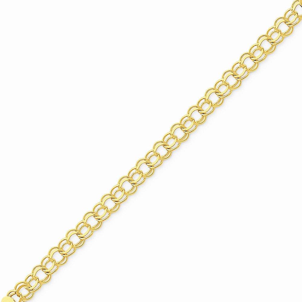 14K Double Link Charm Bracelet