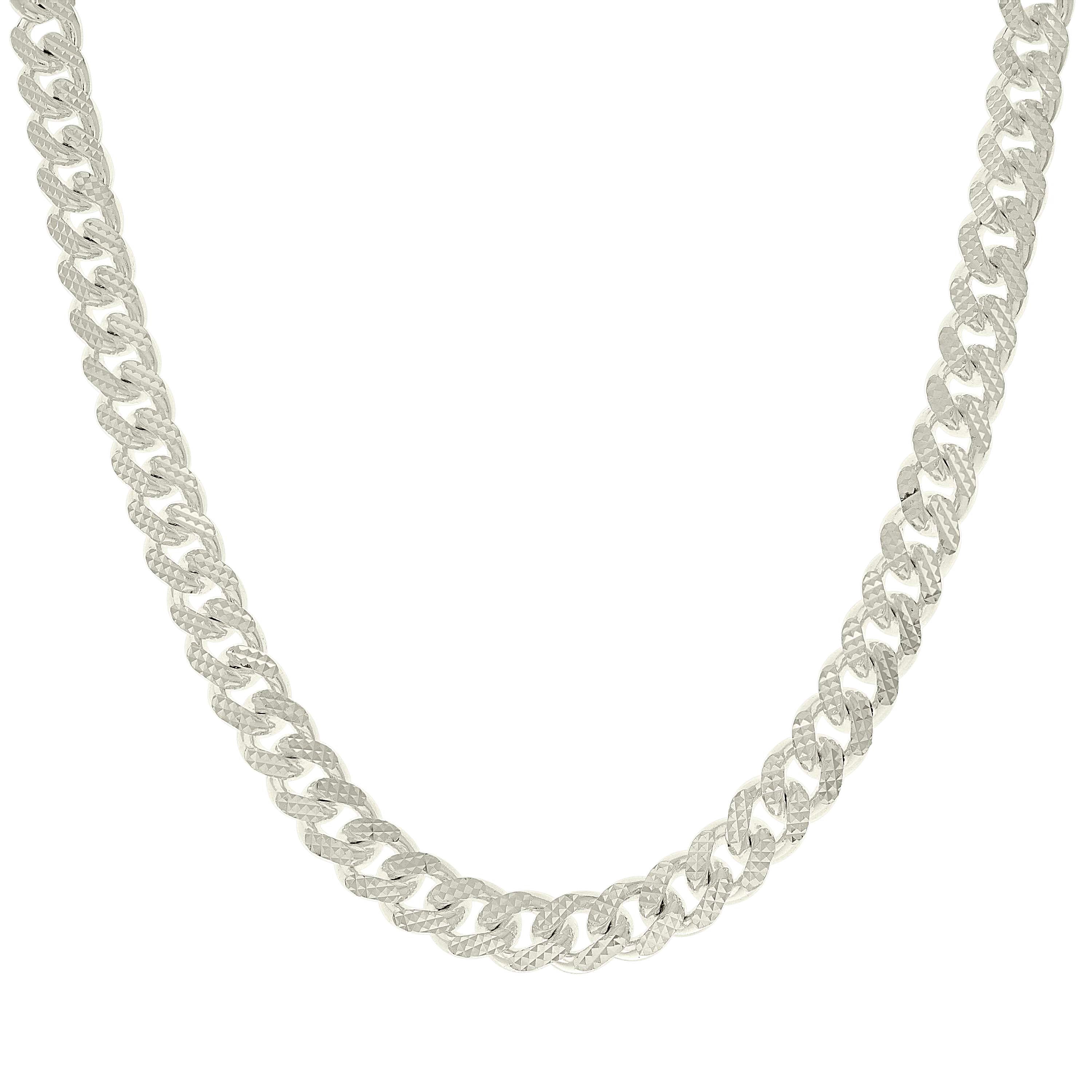 925 Sterling Silver Solid Miami Cuban Pyramid Chain Silver 150 4.9mm