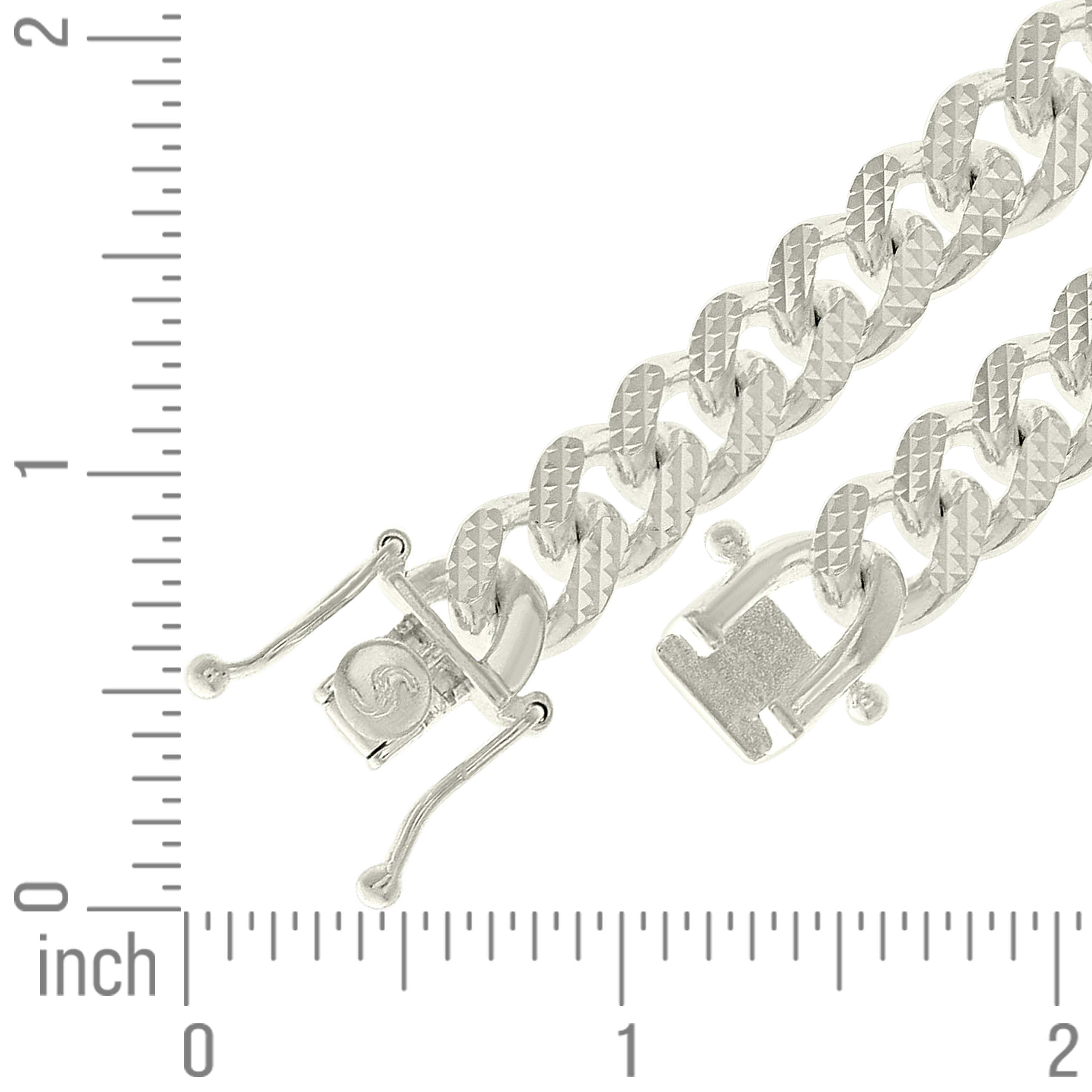 925 Sterling Silver Solid Miami Cuban Pyramid Chain Silver 150 4.9mm