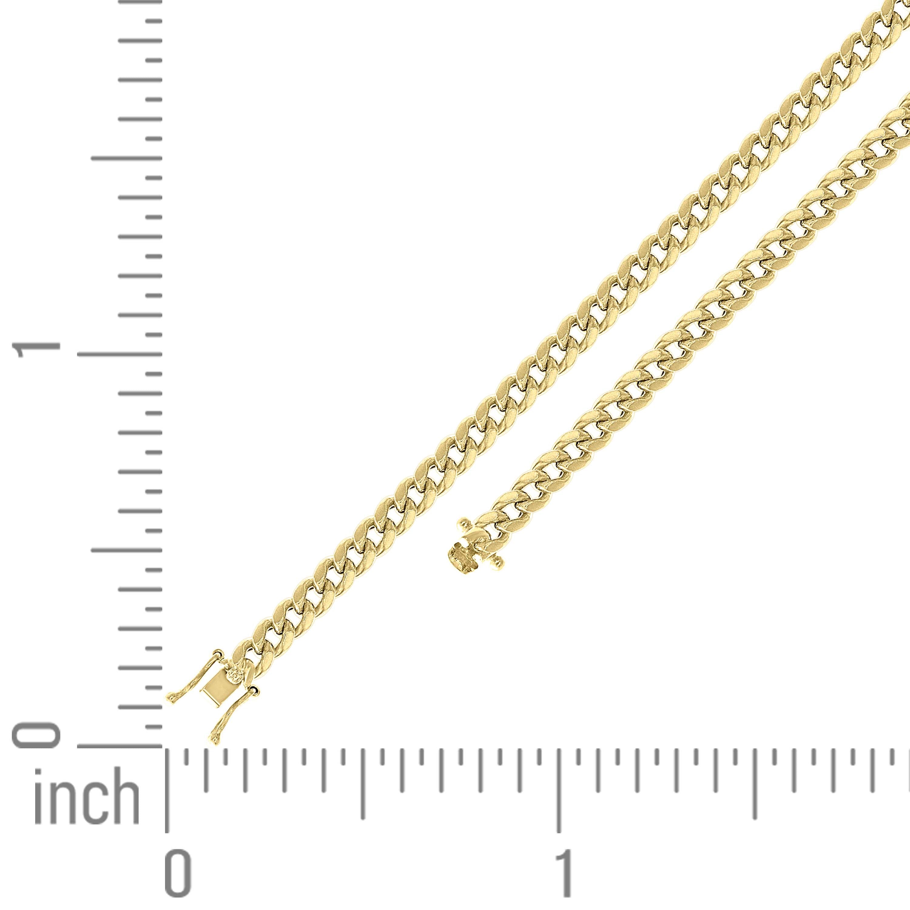 925 Sterling Silver Hollow Miami Cuban Chain Yellow 120 4.1mm
