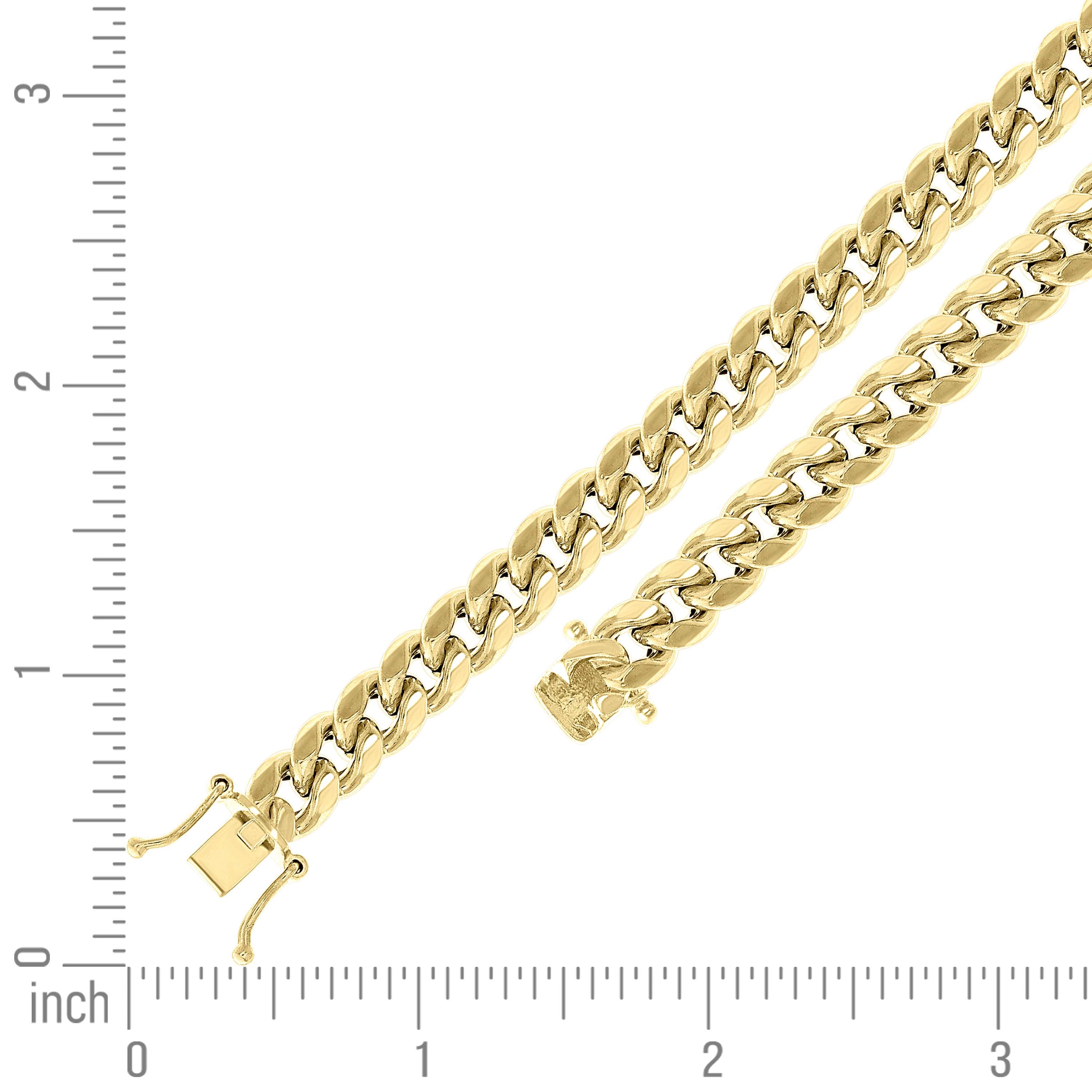 925 Sterling Silver Hollow Miami Cuban Chain Yellow 120 4.1mm