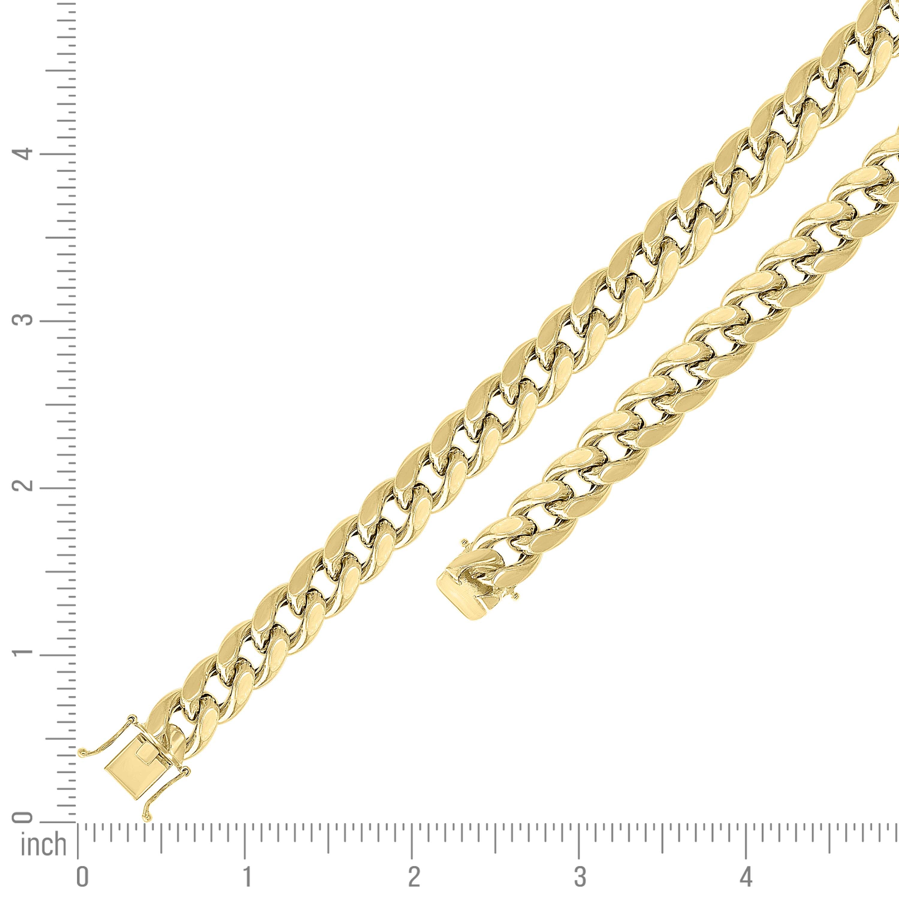 925 Sterling Silver Hollow Miami Cuban Chain Yellow 120 4.1mm