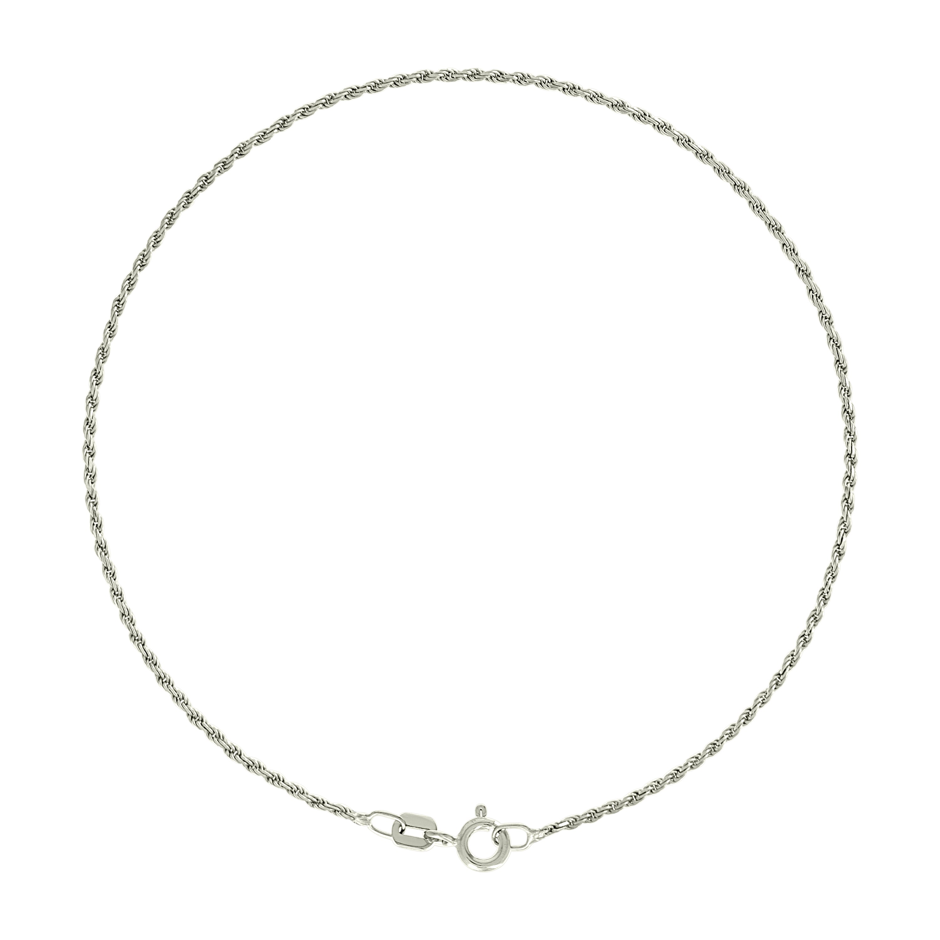 925 Sterling Silver Solid Rope Chain Silver 025 0.5mm