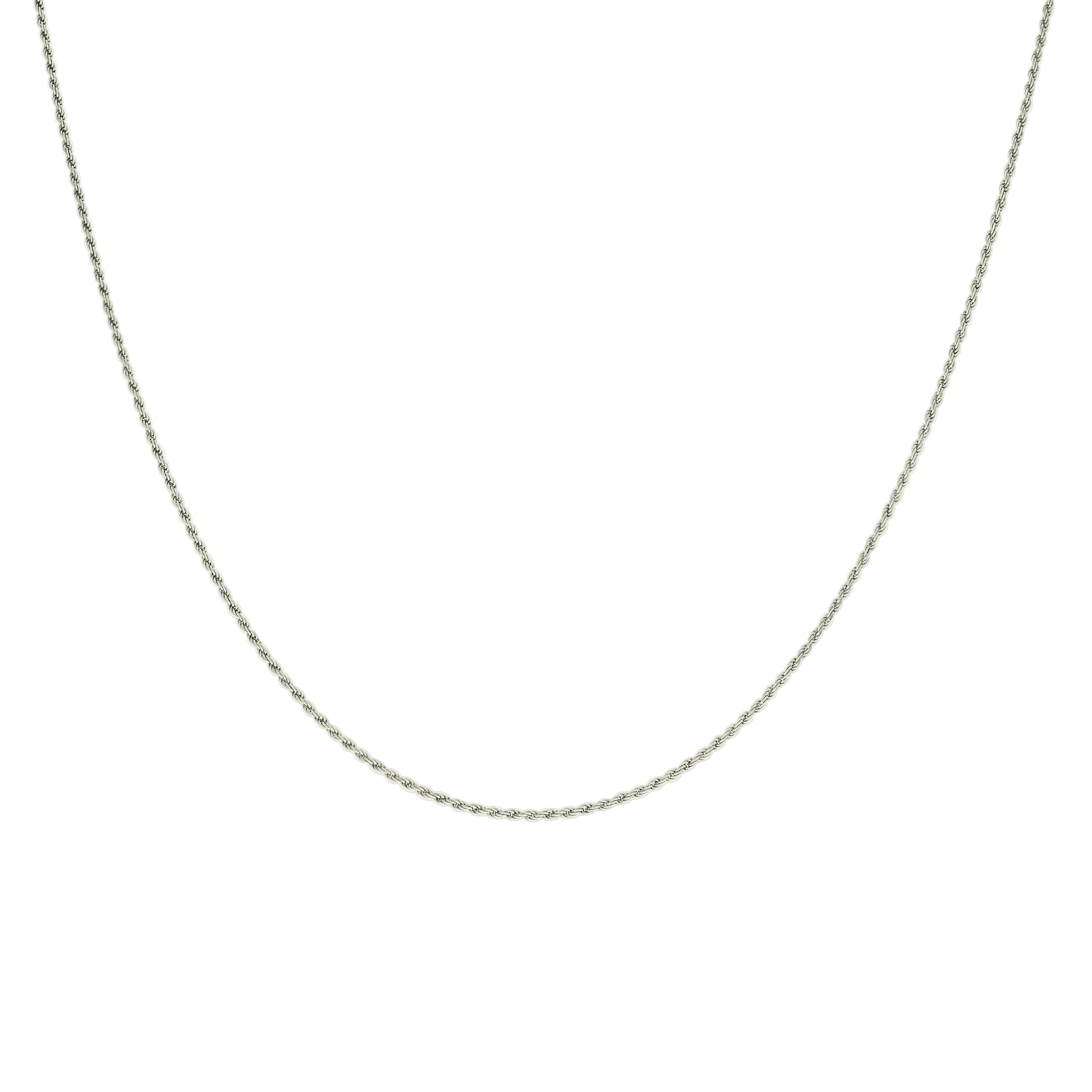925 Sterling Silver Solid Rope Chain Silver 025 0.5mm