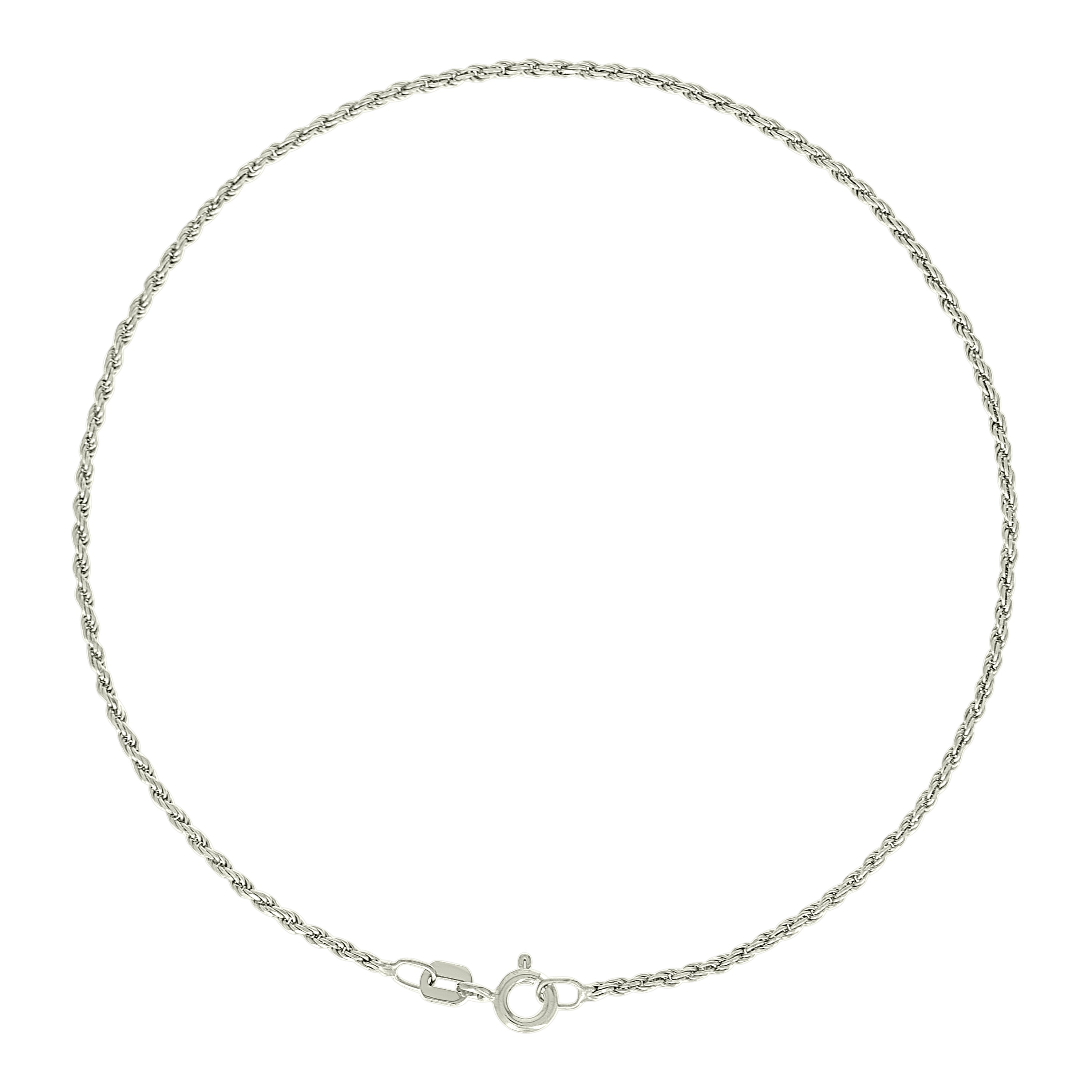 925 Sterling Silver Solid Rope Chain Silver 025 0.5mm