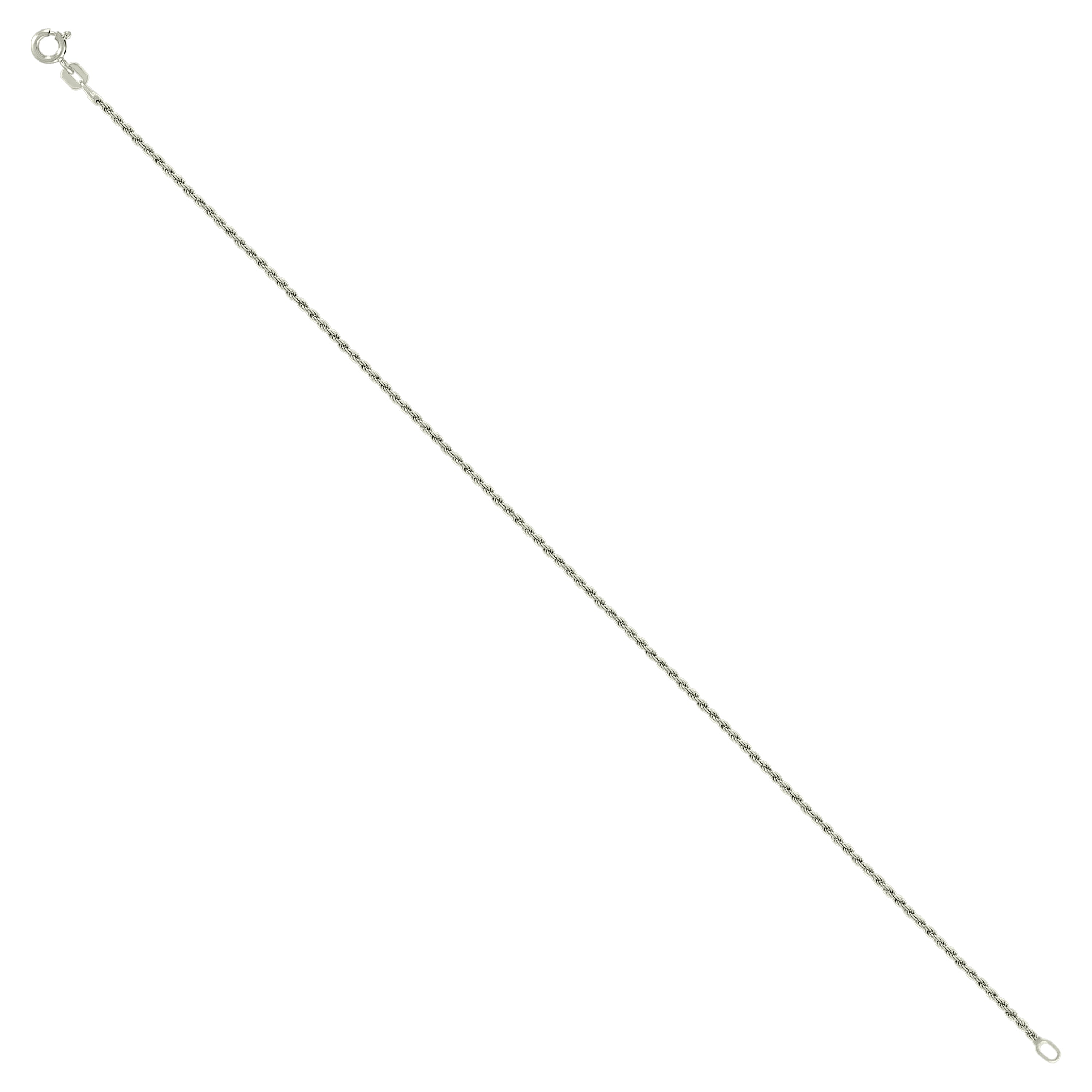 925 Sterling Silver Solid Rope Chain Silver 025 0.5mm