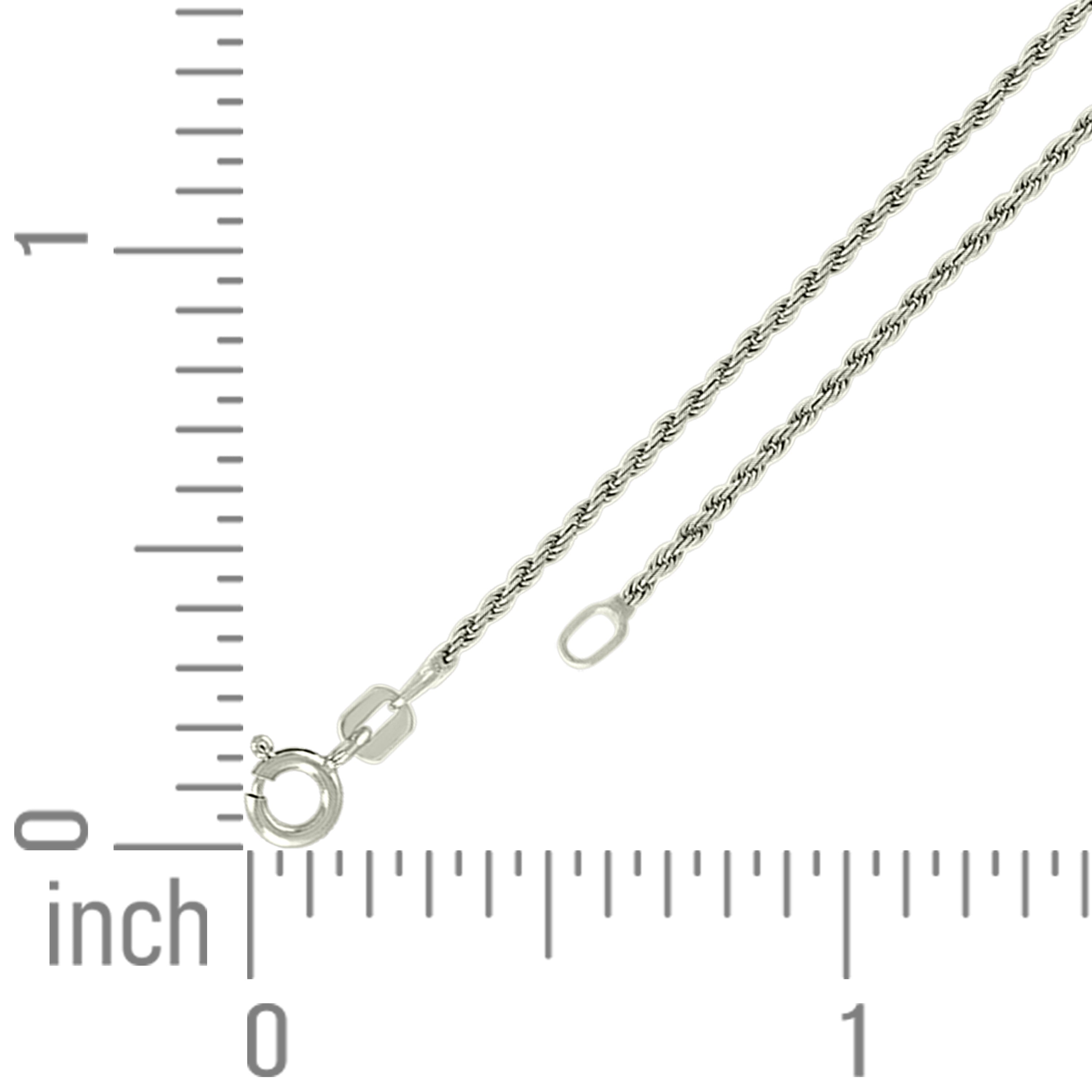 925 Sterling Silver Solid Rope Chain Silver 025 0.5mm