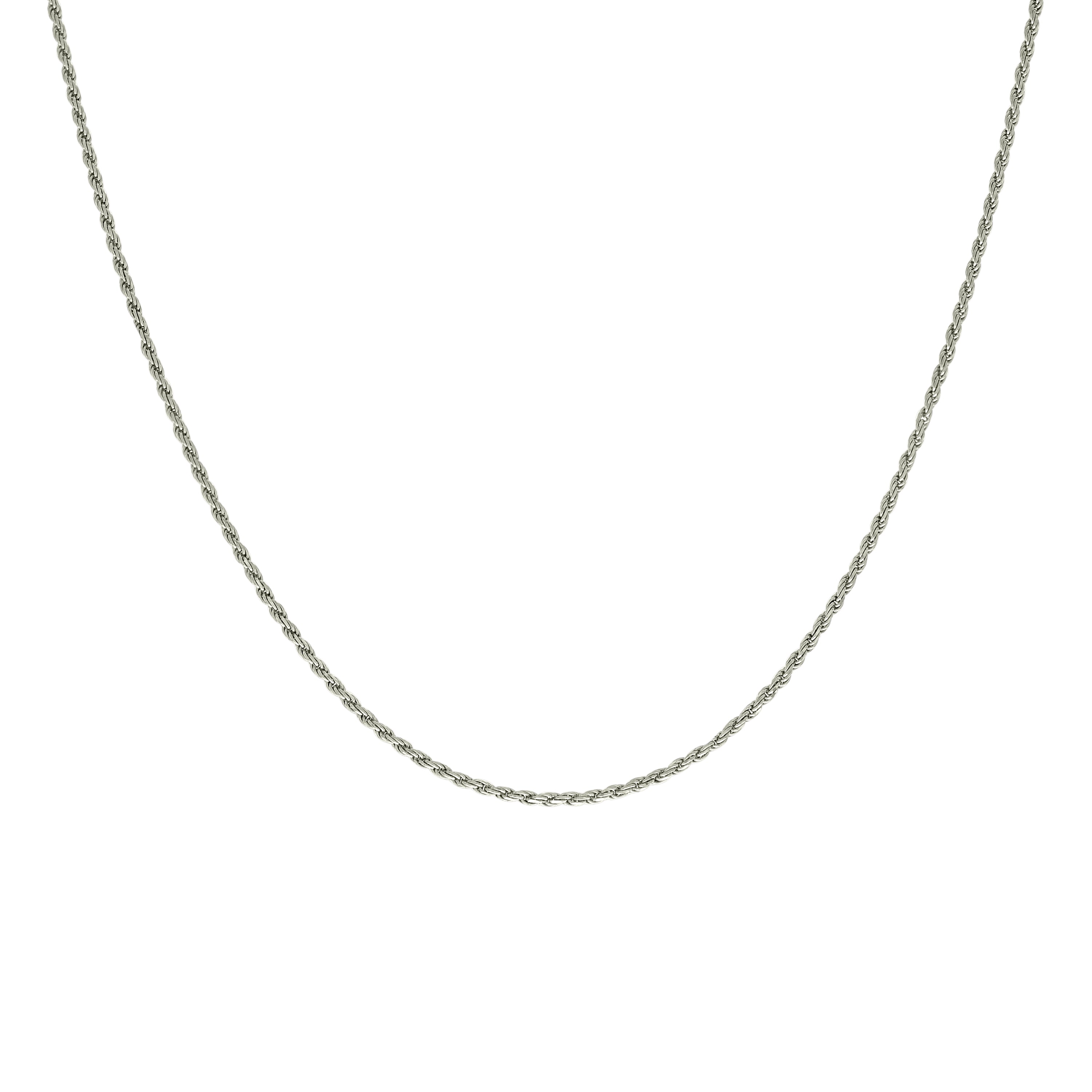 925 Sterling Silver Solid Rope Chain Silver 025 0.5mm