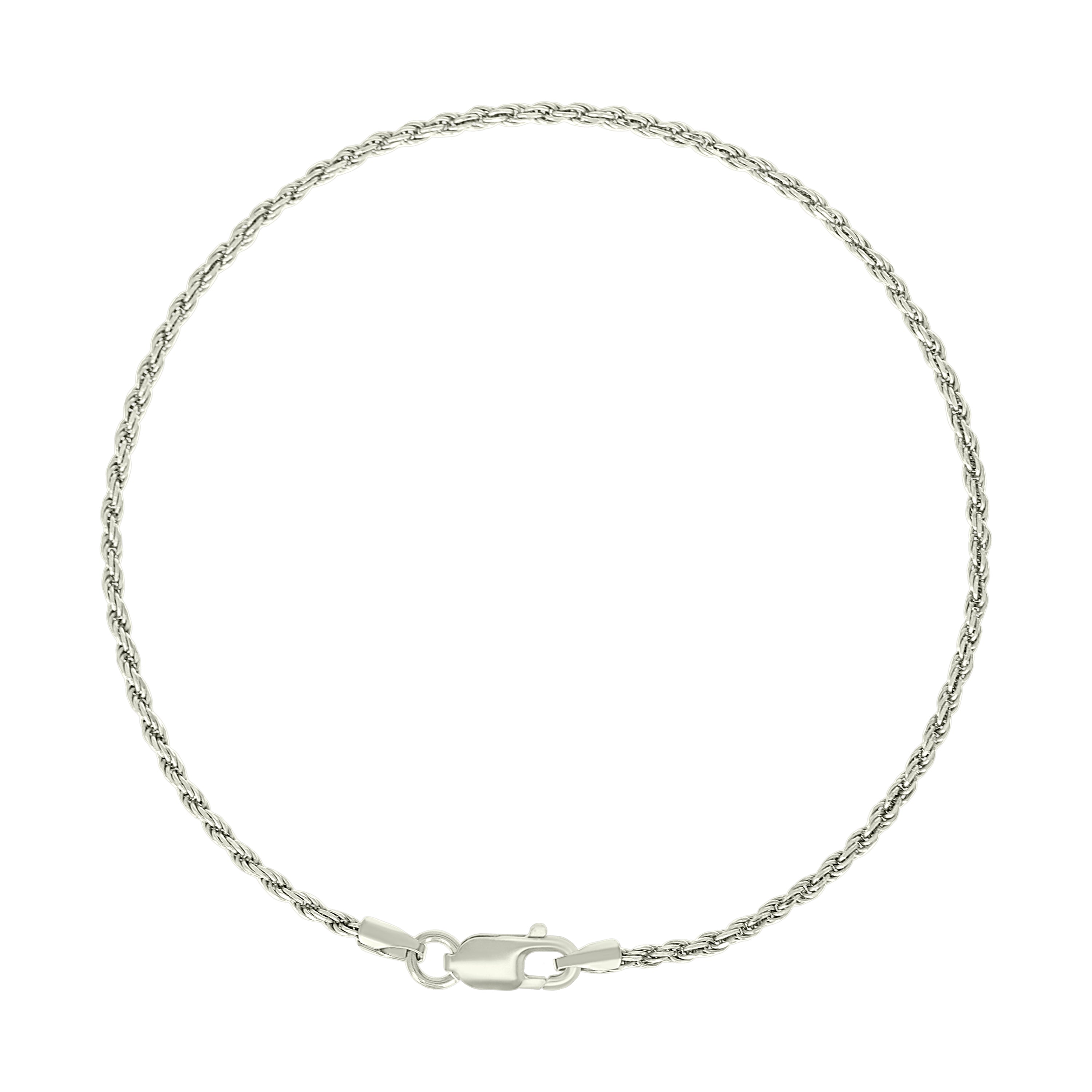 925 Sterling Silver Solid Rope Chain Silver 025 0.5mm
