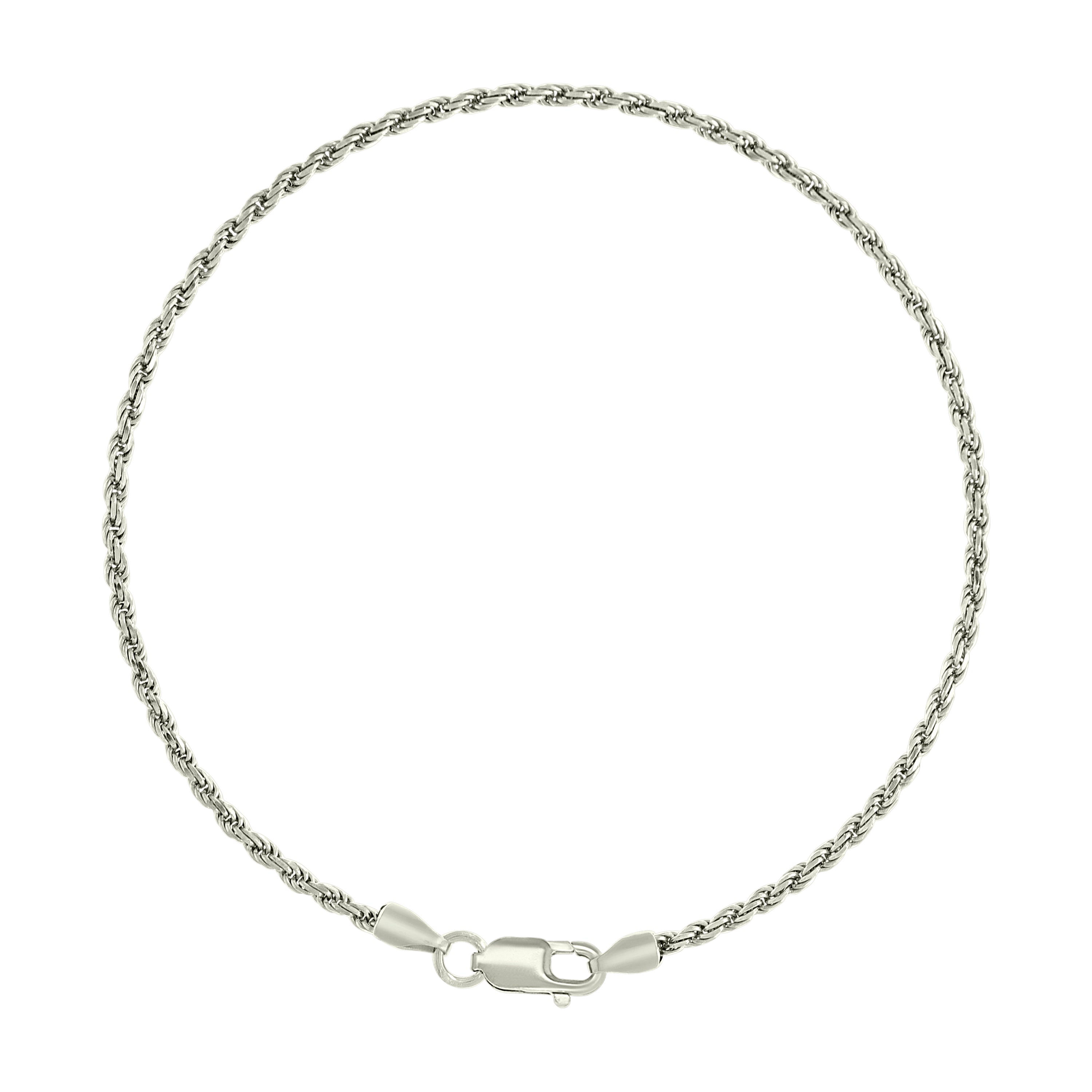 925 Sterling Silver Solid Rope Chain Silver 025 0.5mm