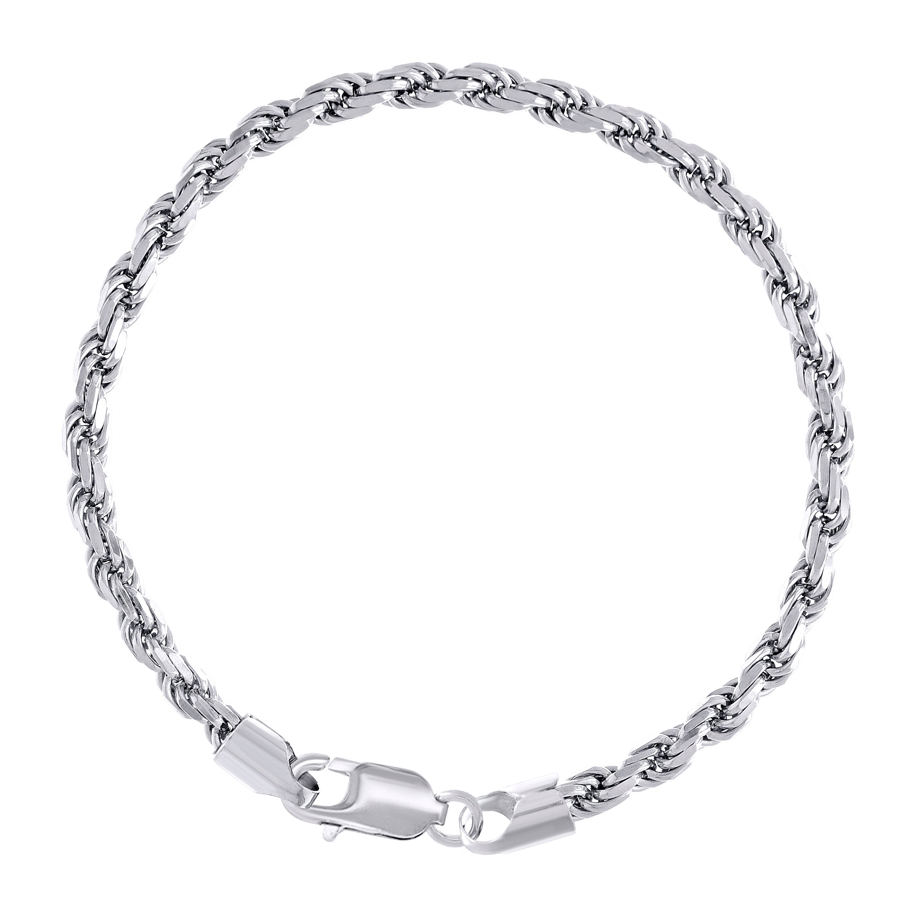 925 Sterling Silver Solid Rope Chain Silver 025 0.5mm