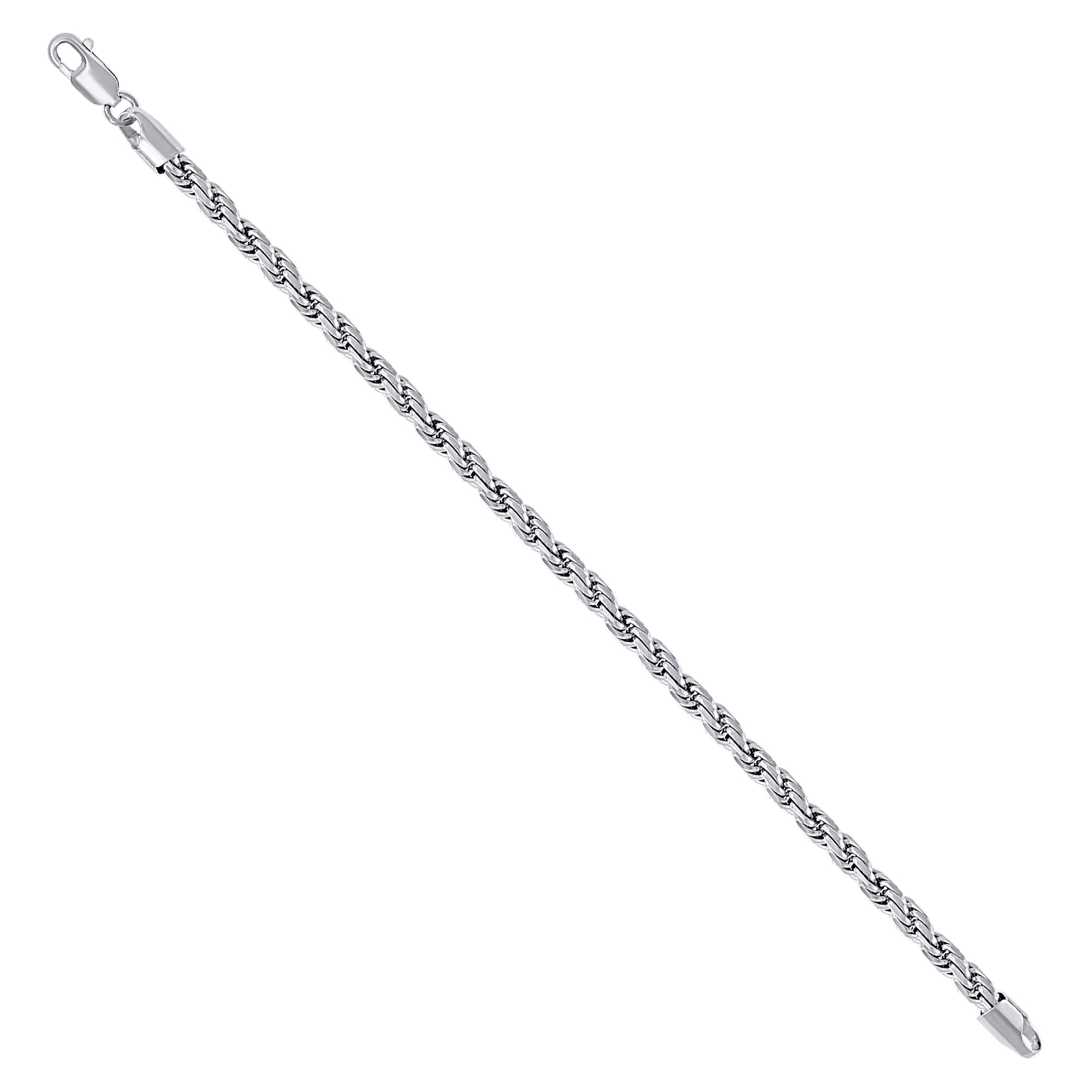 925 Sterling Silver Solid Rope Chain Silver 025 0.5mm