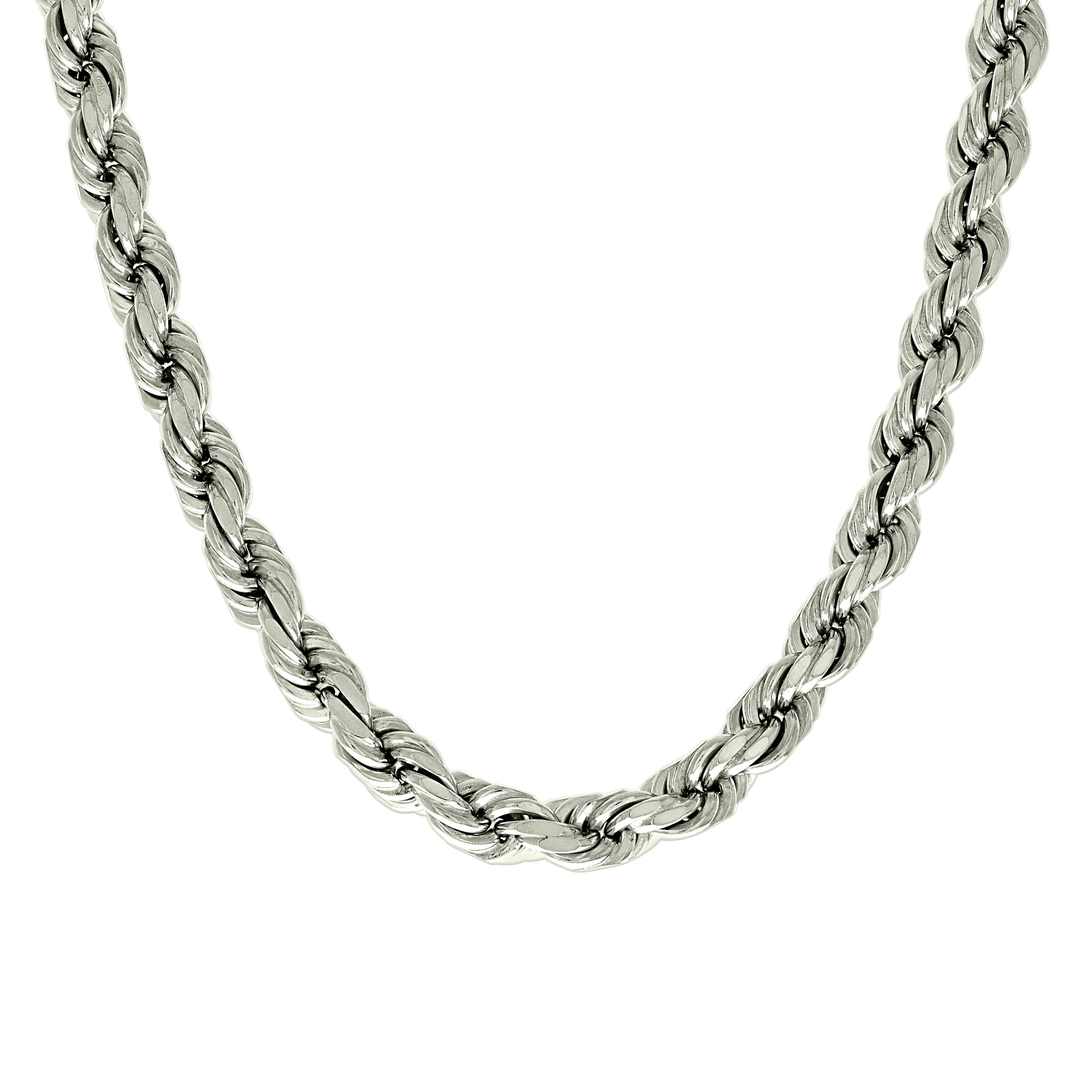 925 Sterling Silver Solid Rope Chain Silver 025 0.5mm