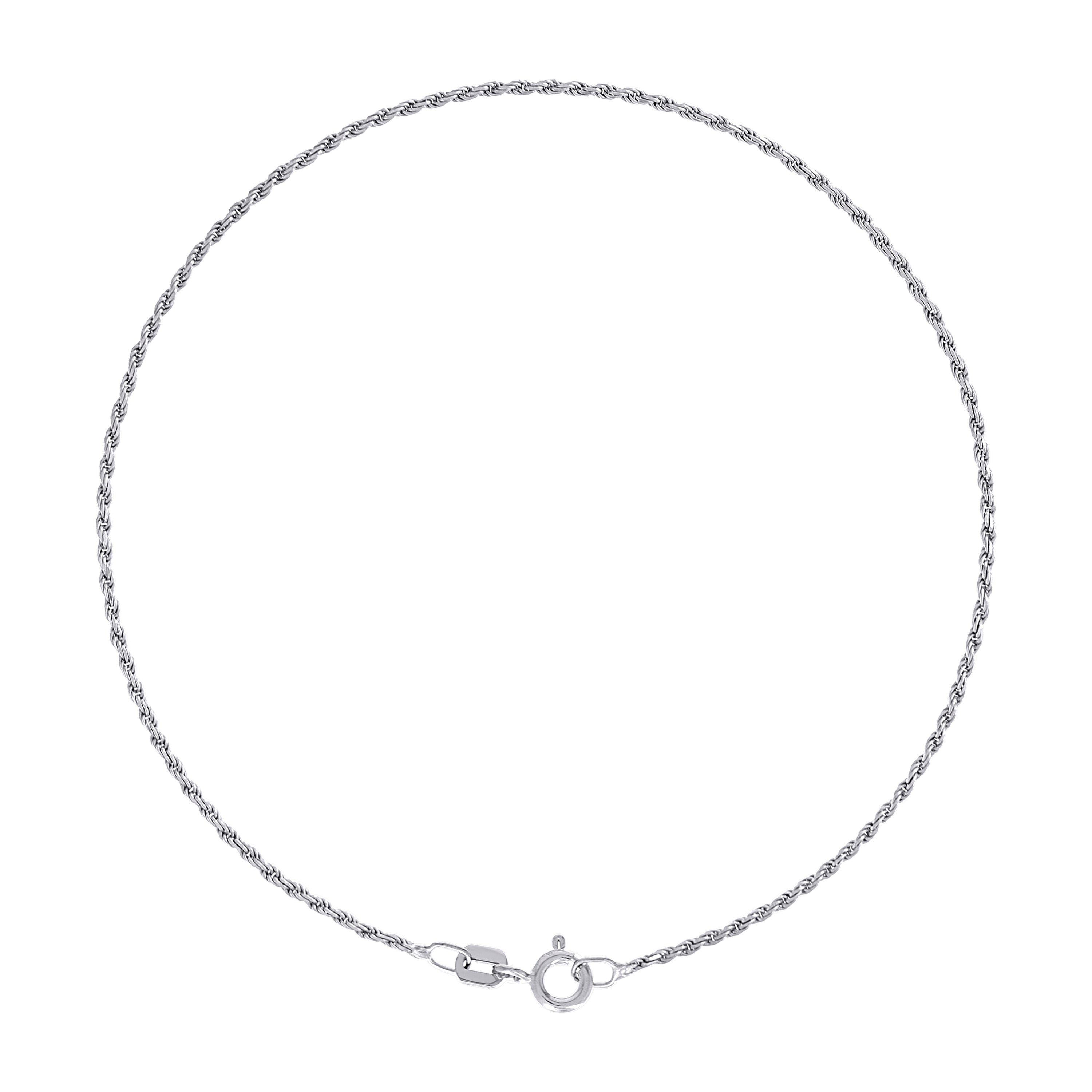 925 Sterling Silver Solid Rope Chain Silver 025 0.5mm