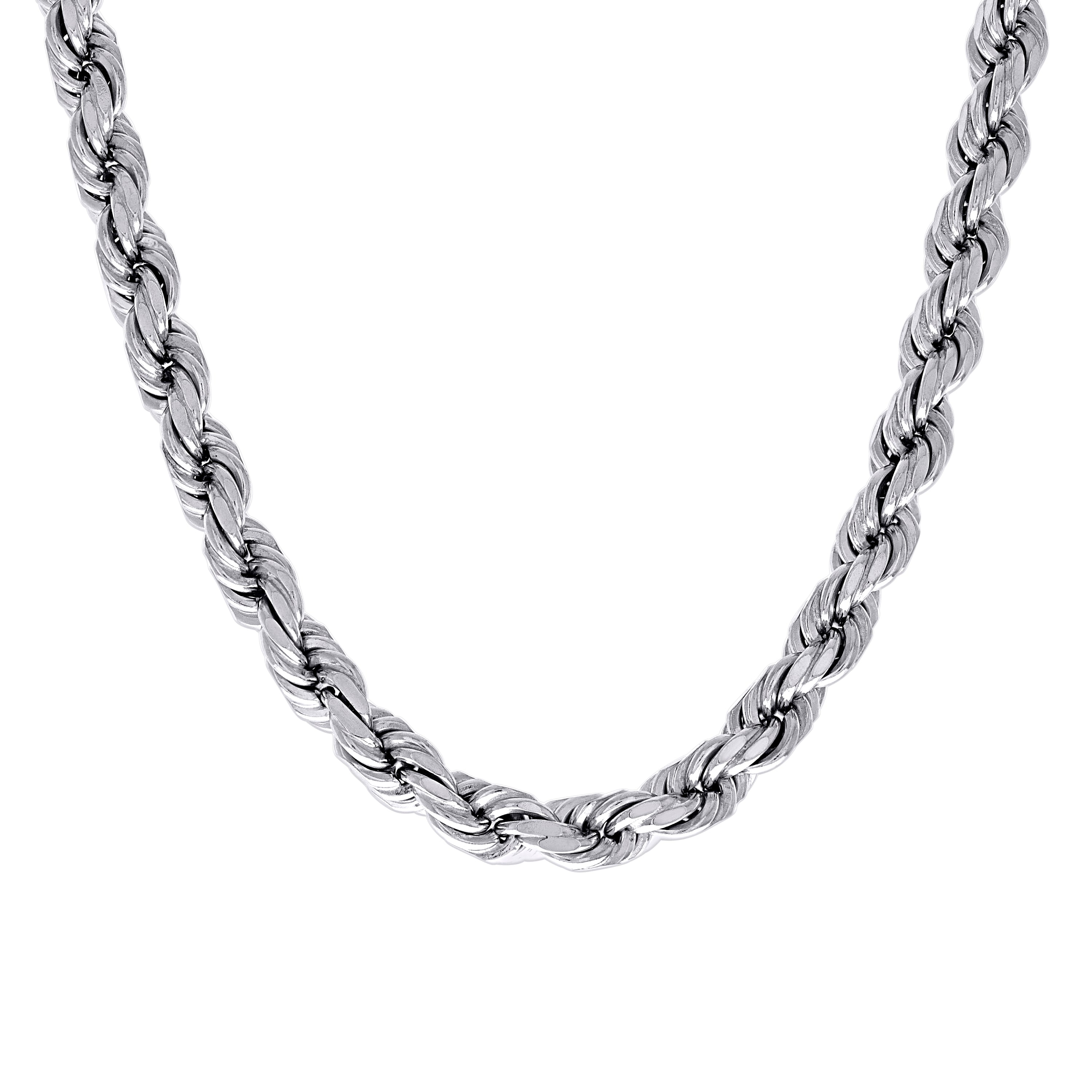 925 Sterling Silver Solid Rope Chain Silver 025 0.5mm