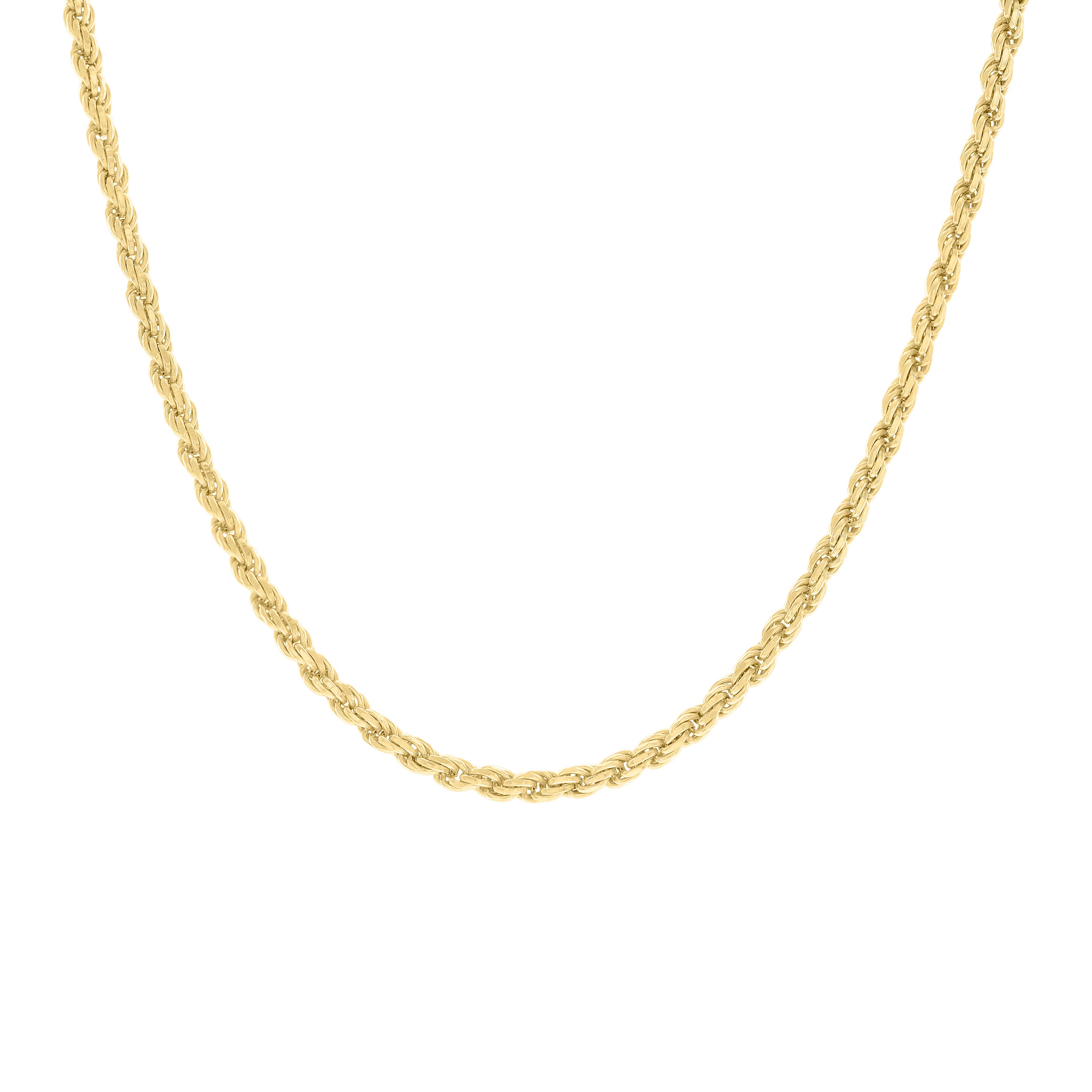 925 Sterling Silver Solid Rope Chain Silver 025 0.5mm