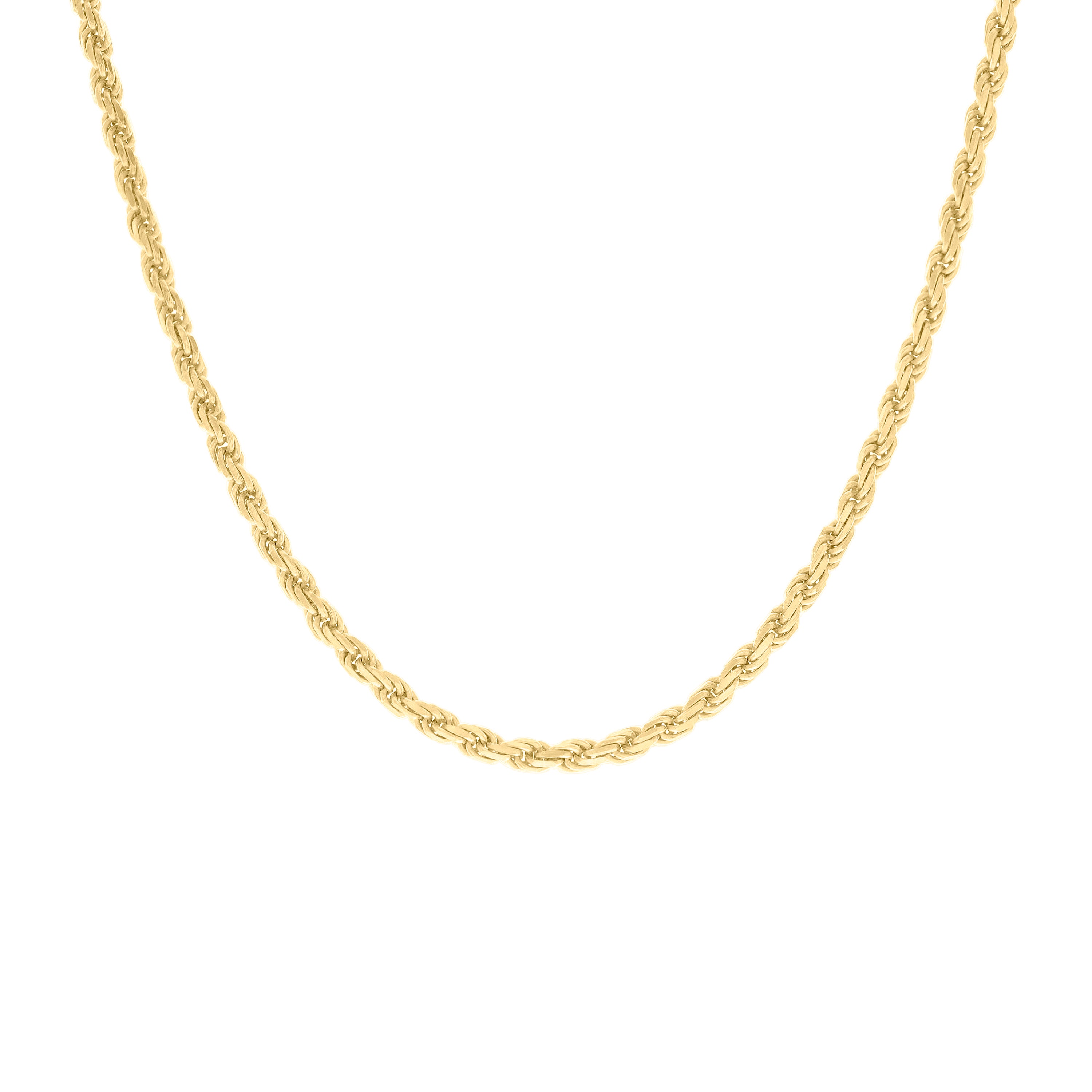 925 Sterling Silver Solid Rope Chain Silver 025 0.5mm