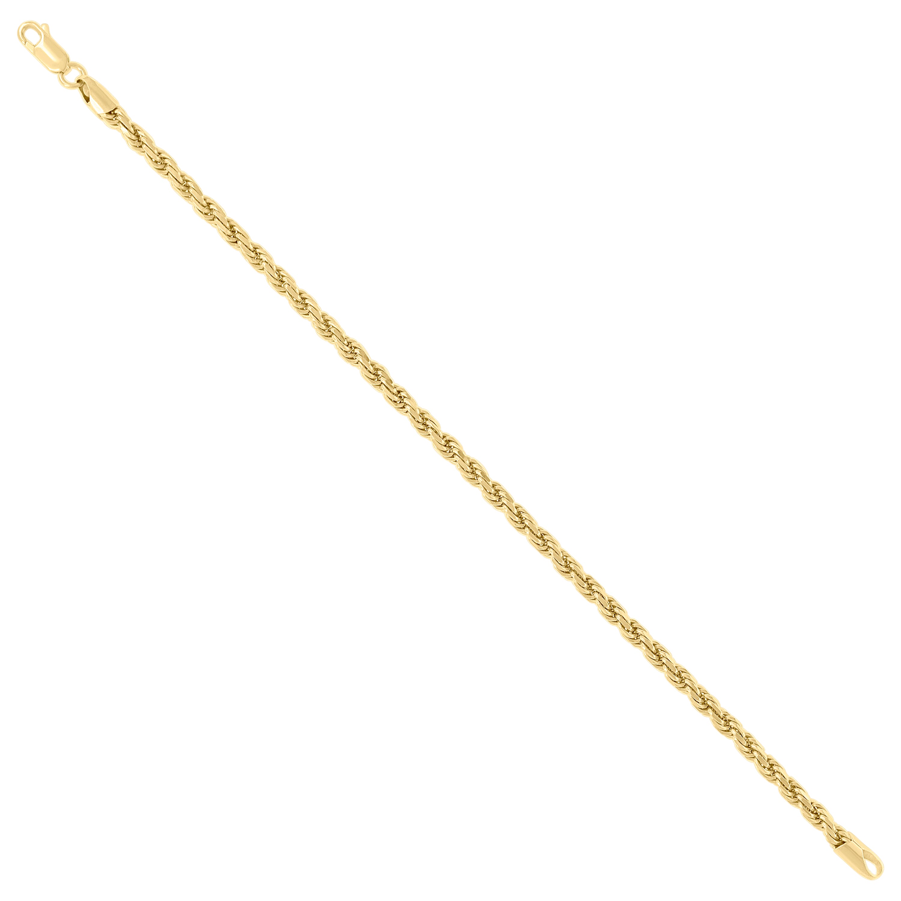 925 Sterling Silver Solid Rope Chain Silver 025 0.5mm