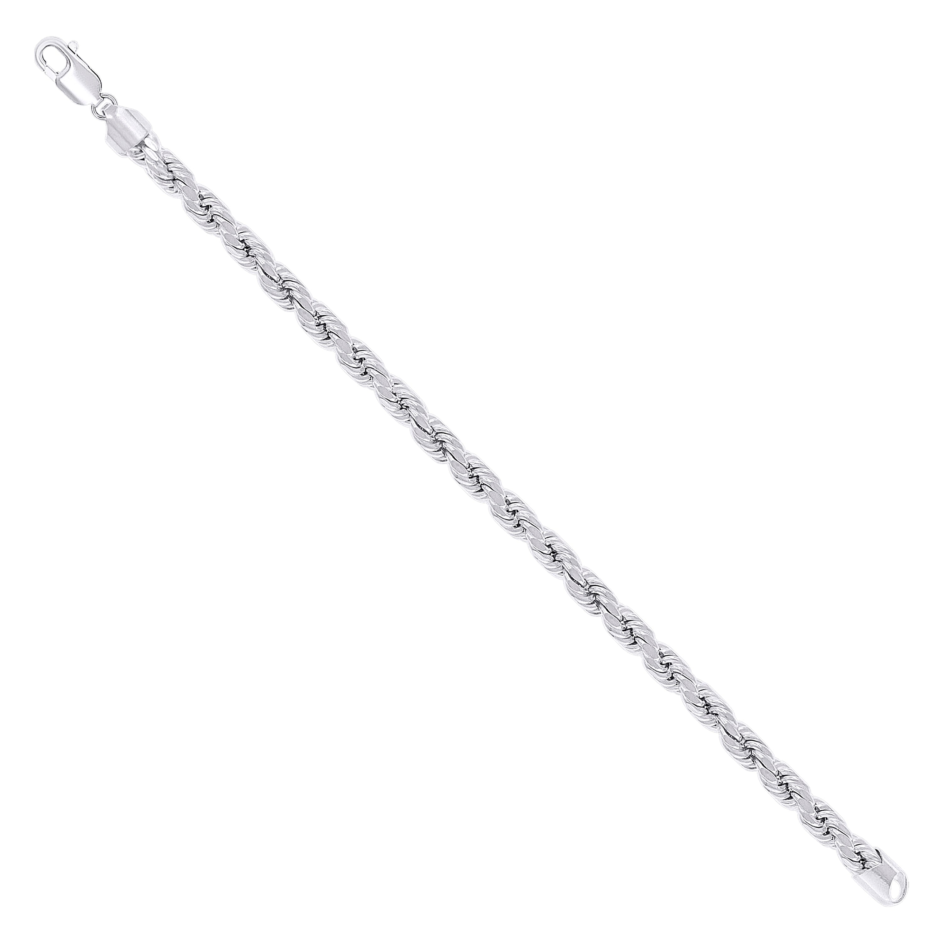 925 Sterling Silver Hollow Rope Chain Yellow 060 3mm
