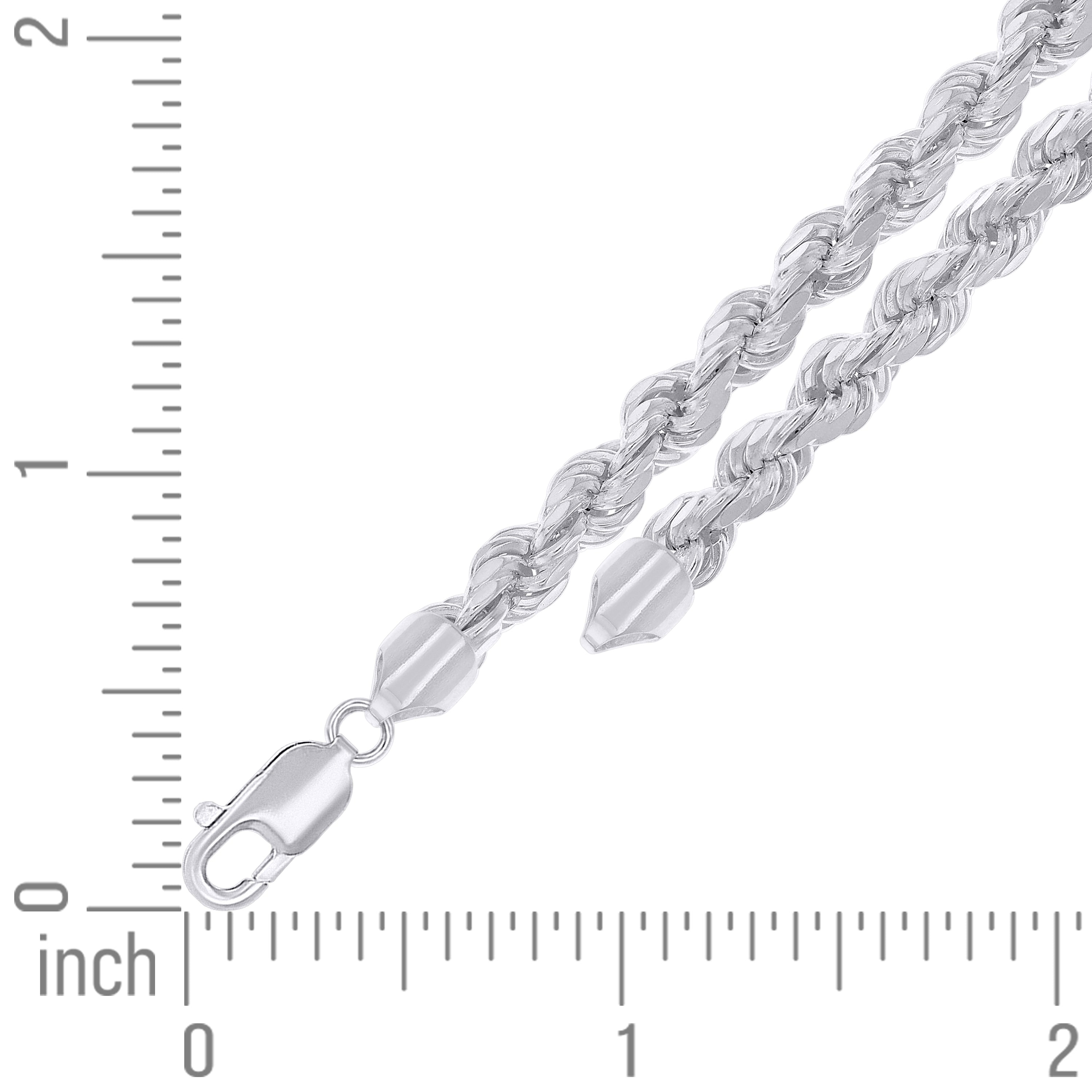 925 Sterling Silver Hollow Rope Chain Yellow 060 3mm