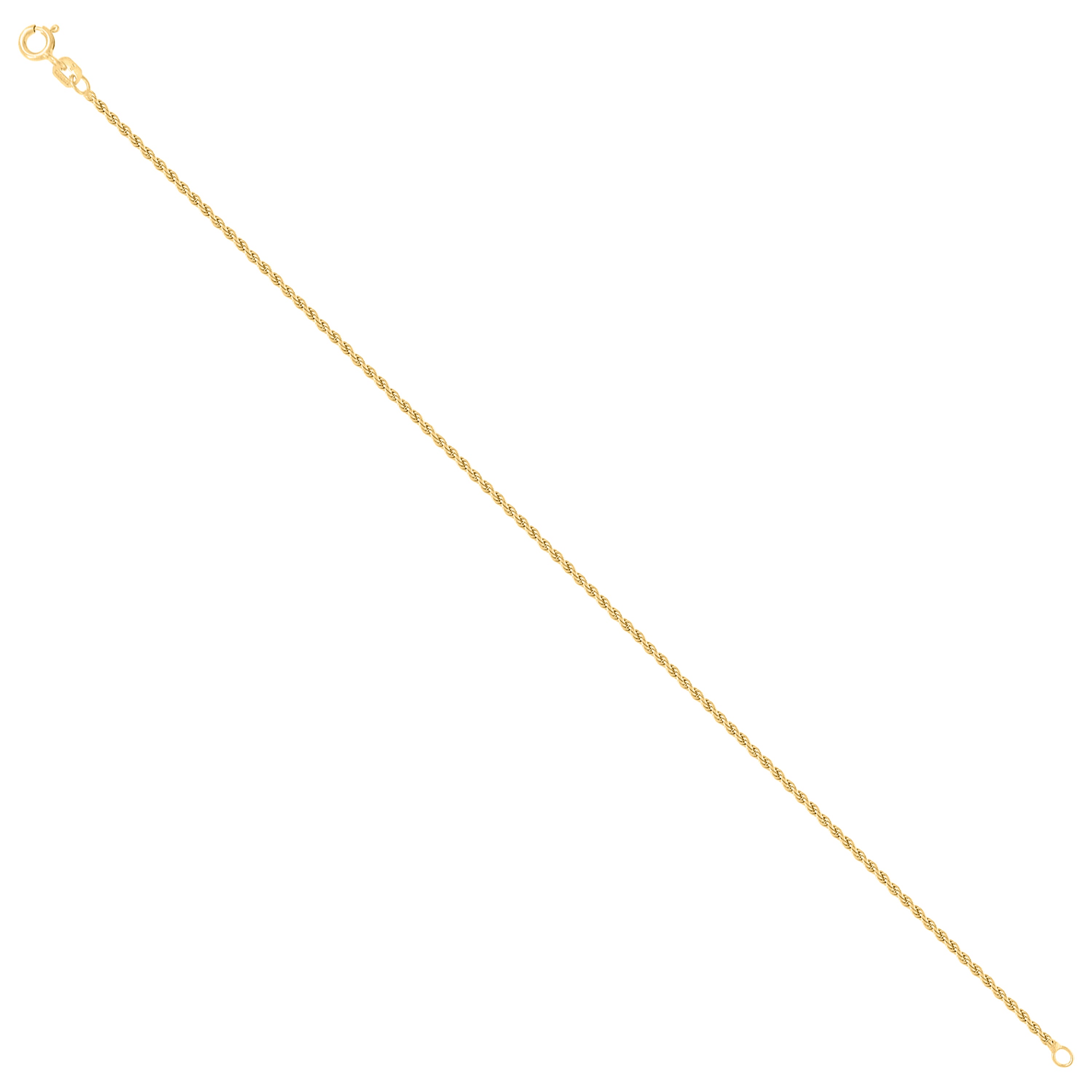 925 Sterling Silver Solid Rope Chain Silver 025 0.5mm