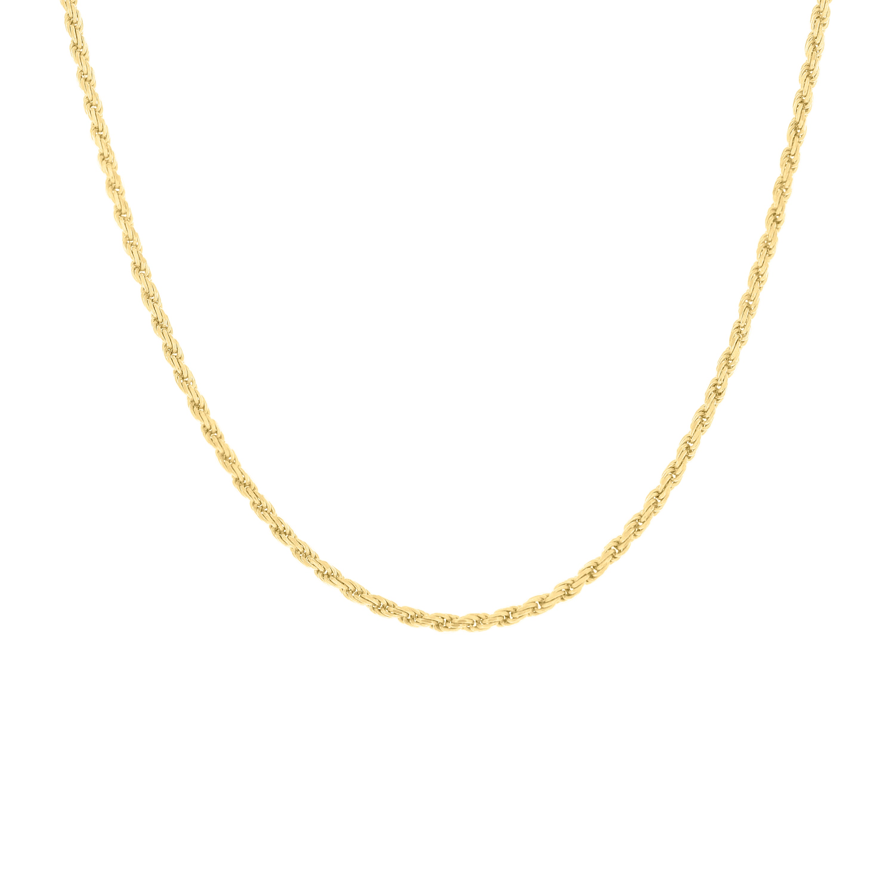925 Sterling Silver Solid Rope Chain Silver 025 0.5mm