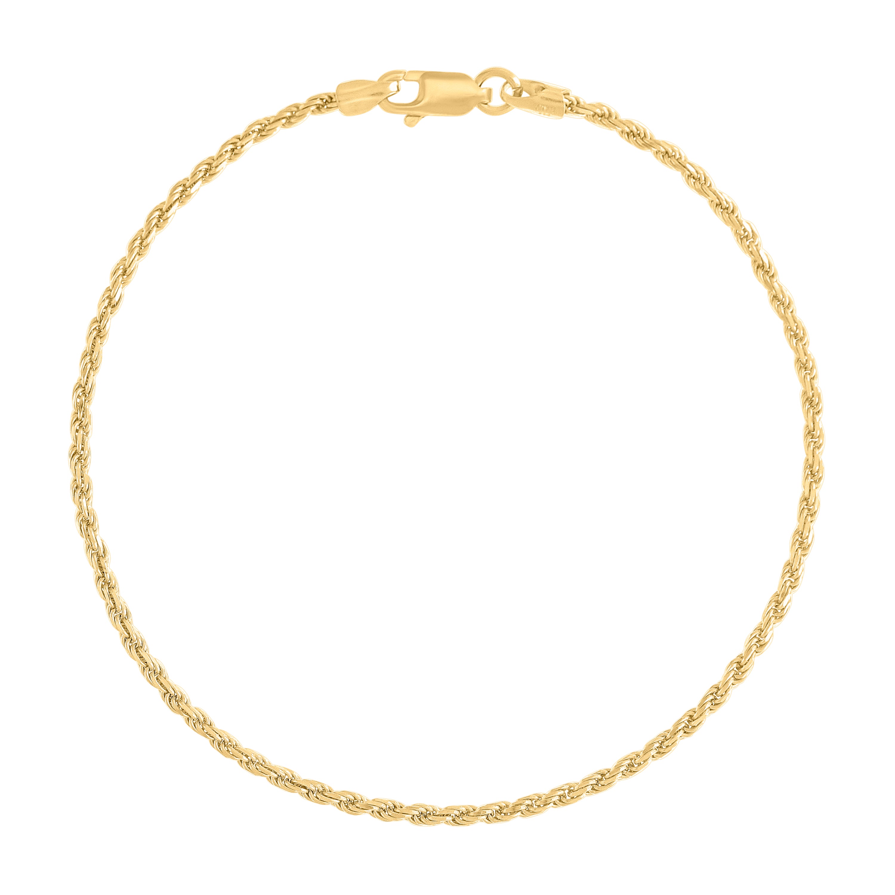 925 Sterling Silver Solid Rope Chain Silver 025 0.5mm