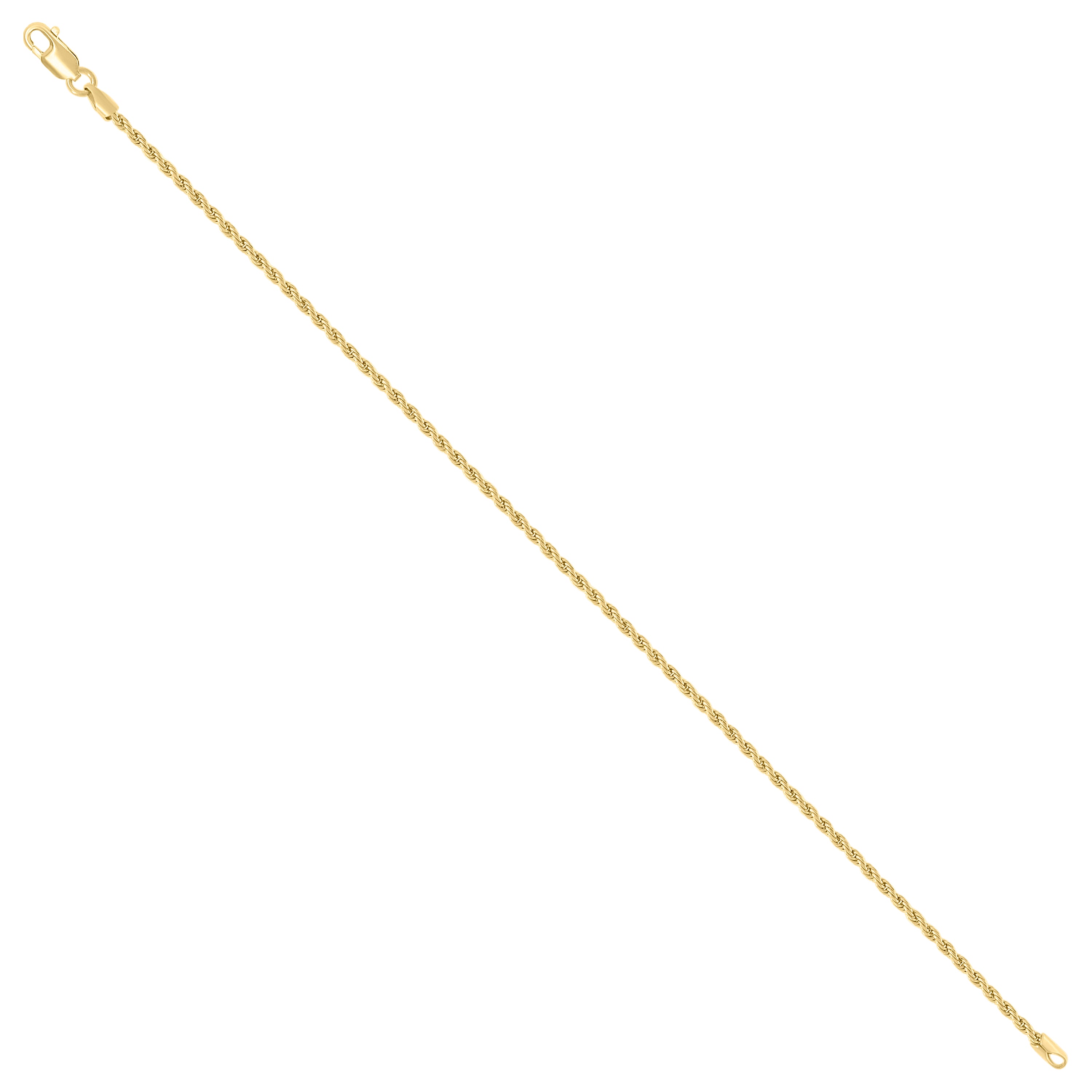 925 Sterling Silver Solid Rope Chain Silver 025 0.5mm