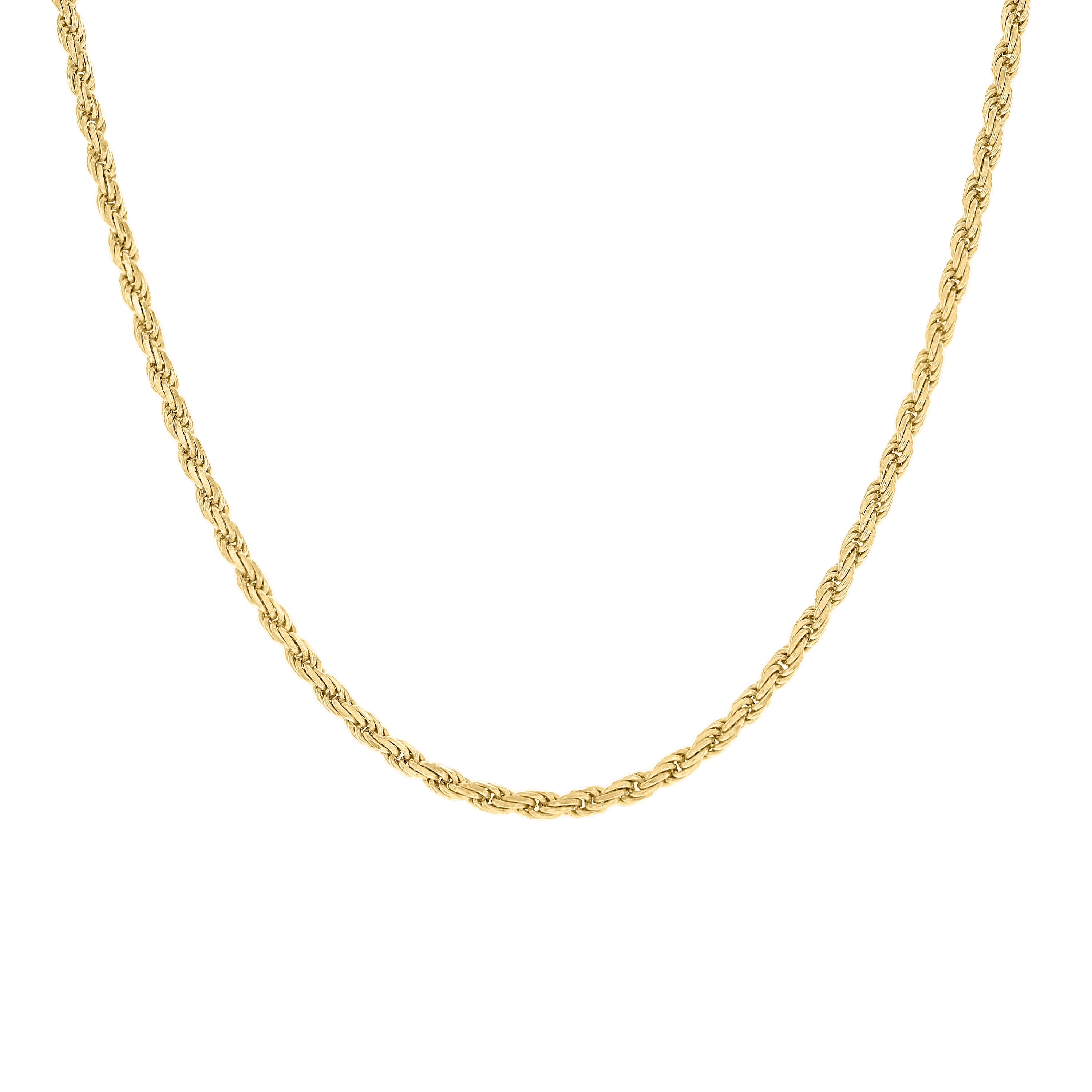 925 Sterling Silver Solid Rope Chain Silver 025 0.5mm