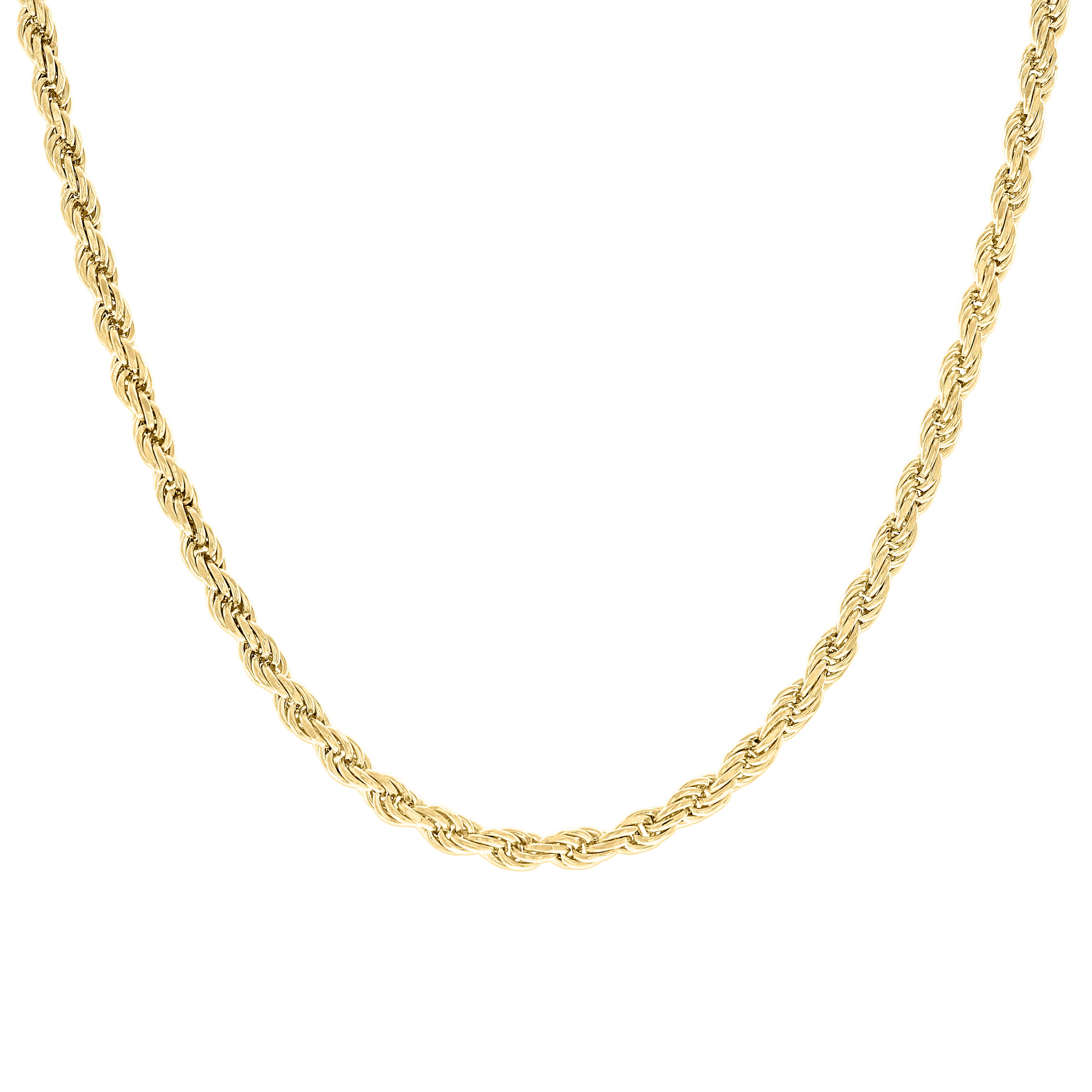 925 Sterling Silver Solid Rope Chain Silver 025 0.5mm