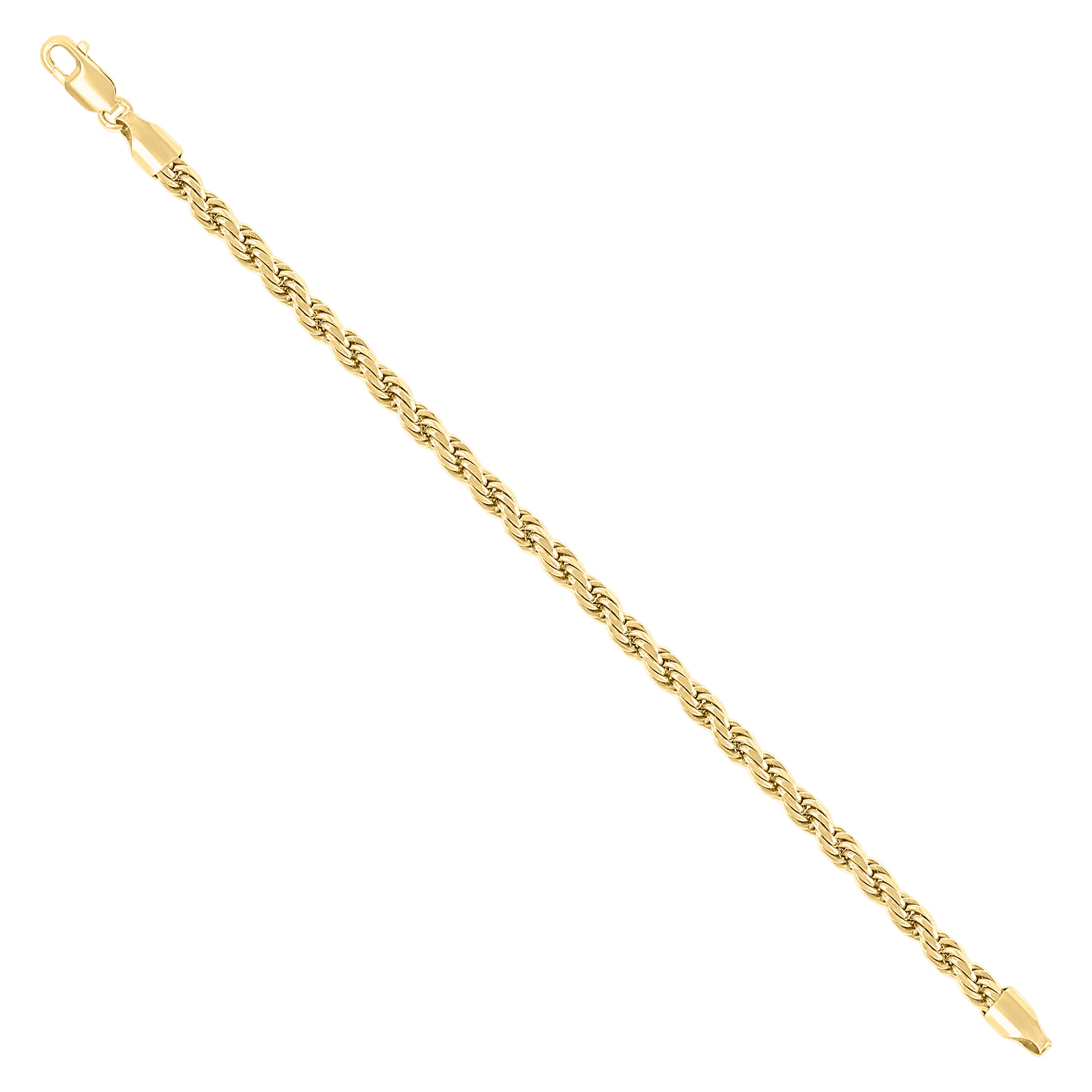 925 Sterling Silver Solid Rope Chain Silver 025 0.5mm