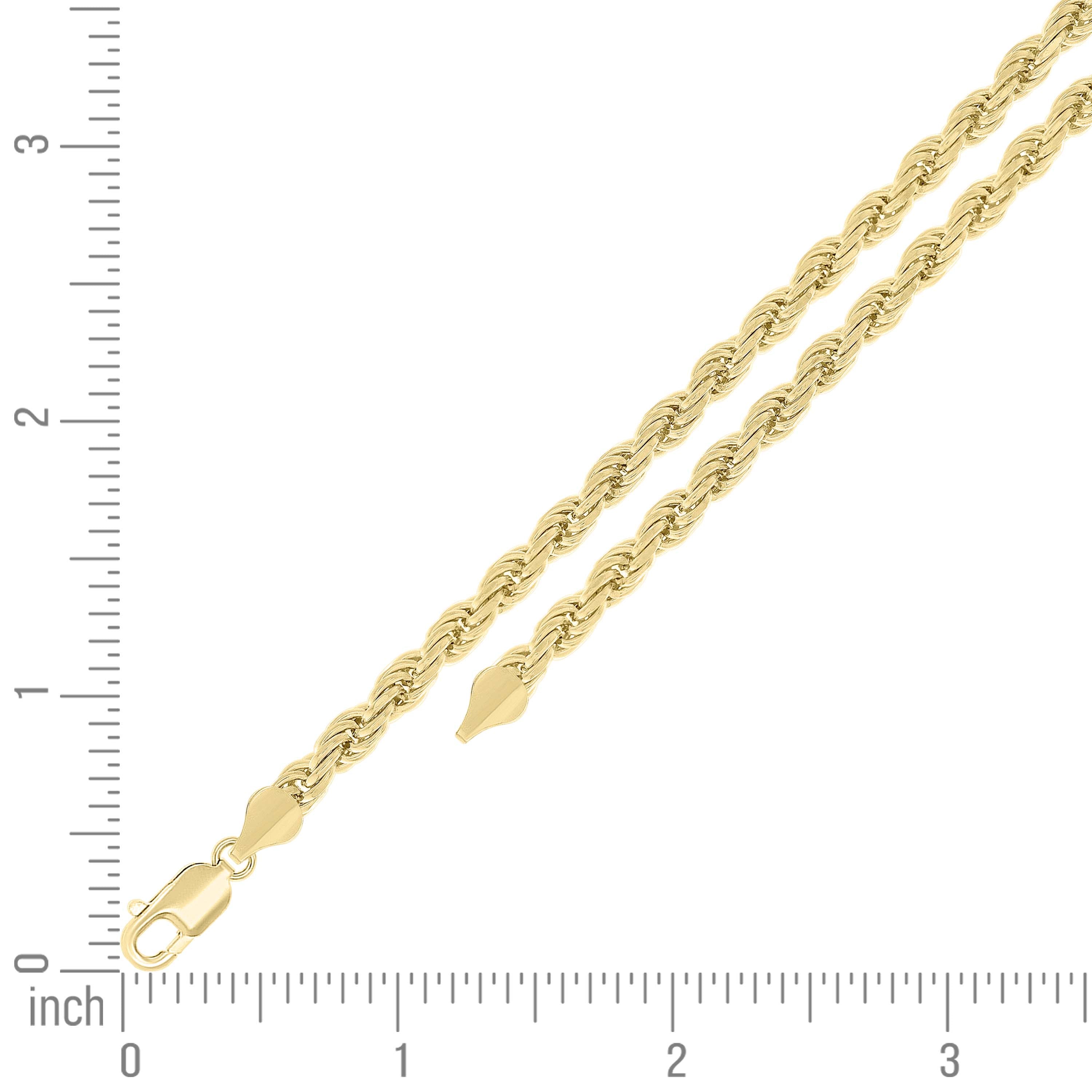 925 Sterling Silver Solid Rope Chain Silver 025 0.5mm