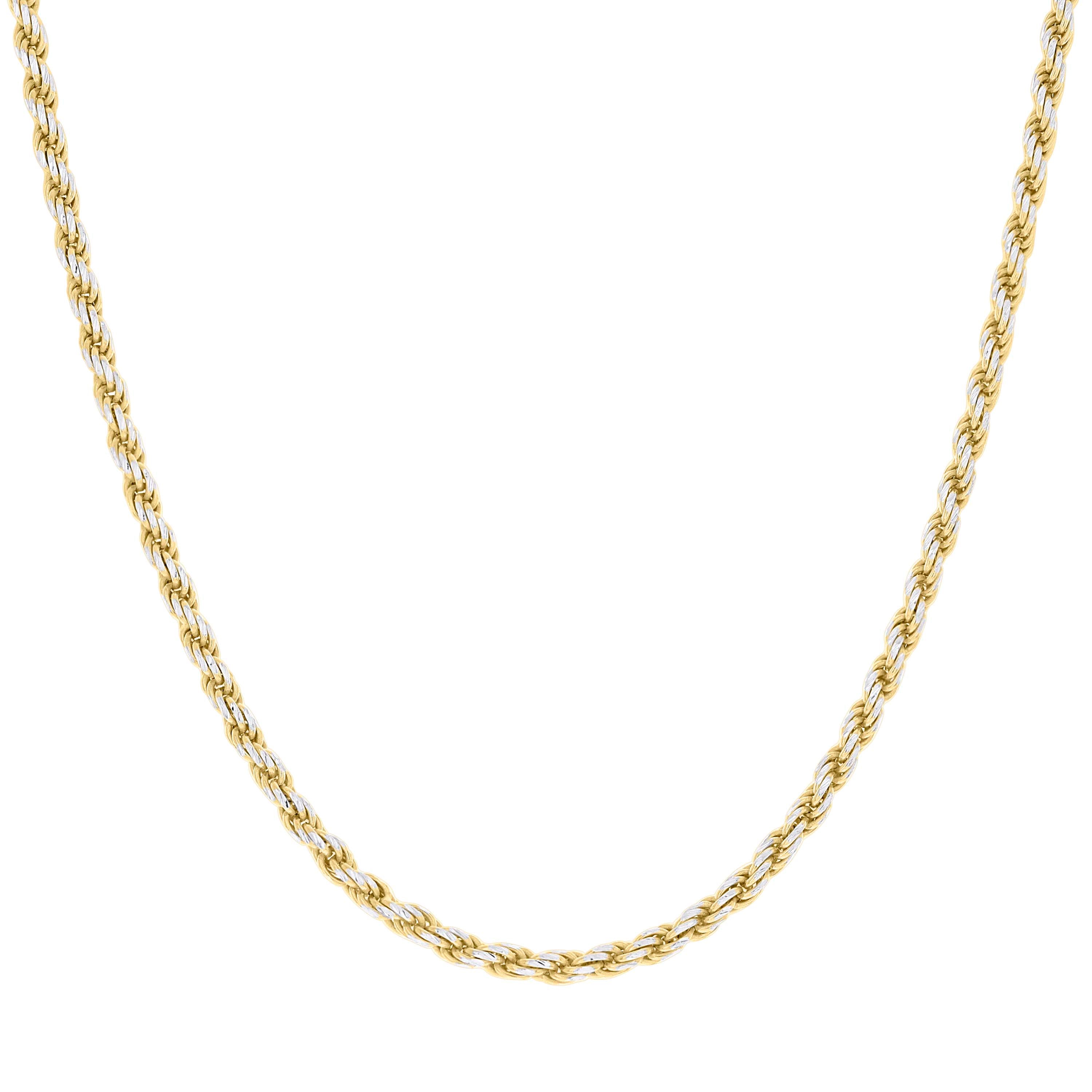925 Sterling Silver Solid Rope Chain Silver 025 0.5mm