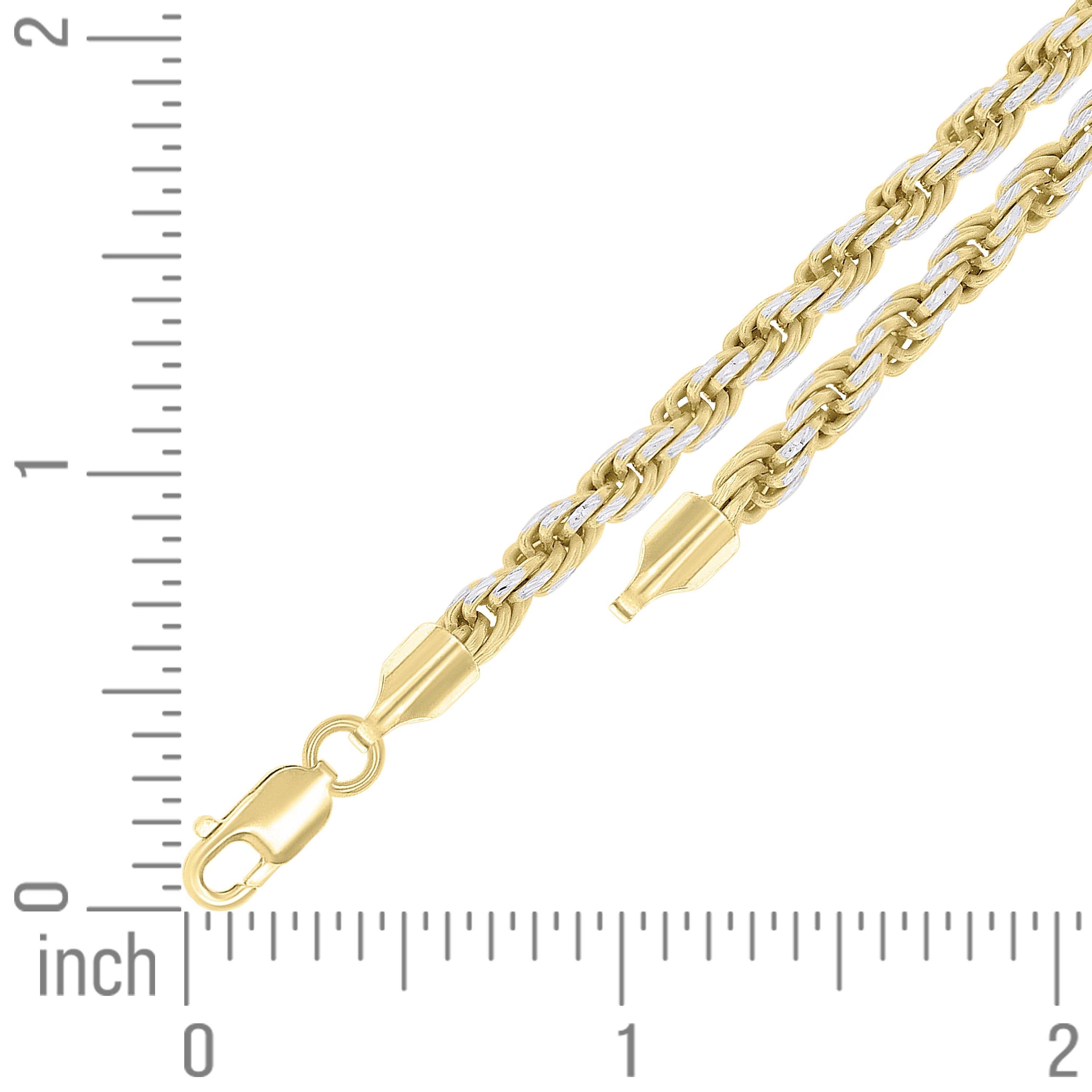 925 Sterling Silver Solid Rope Chain Silver 025 0.5mm